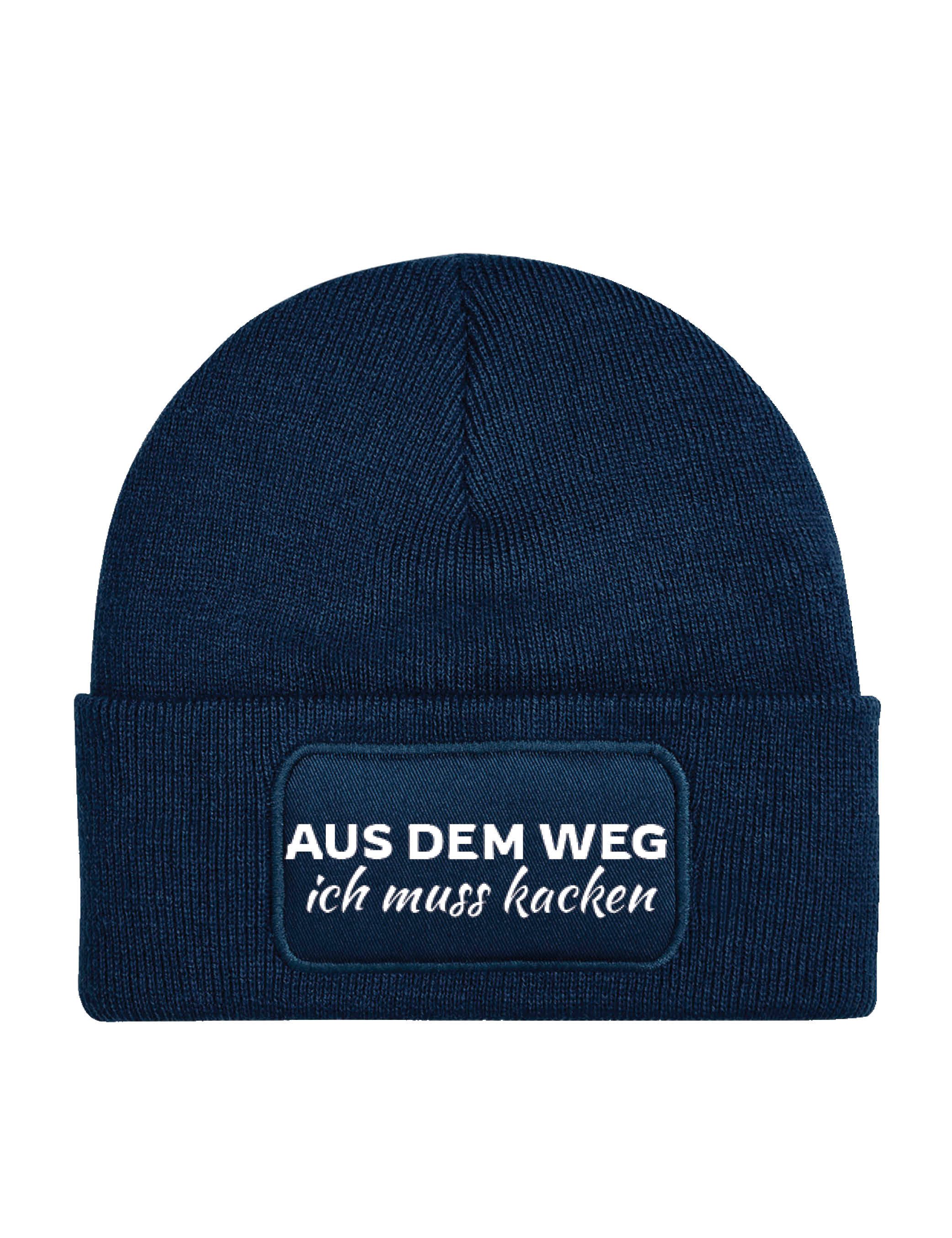 Youth Designz Beanie Herren & Damen unisex Mütze Beanie "Ich muss kacken" Print Geschenk mit lustigen und stylischen Aufdruck Statement für Männer und Frauen