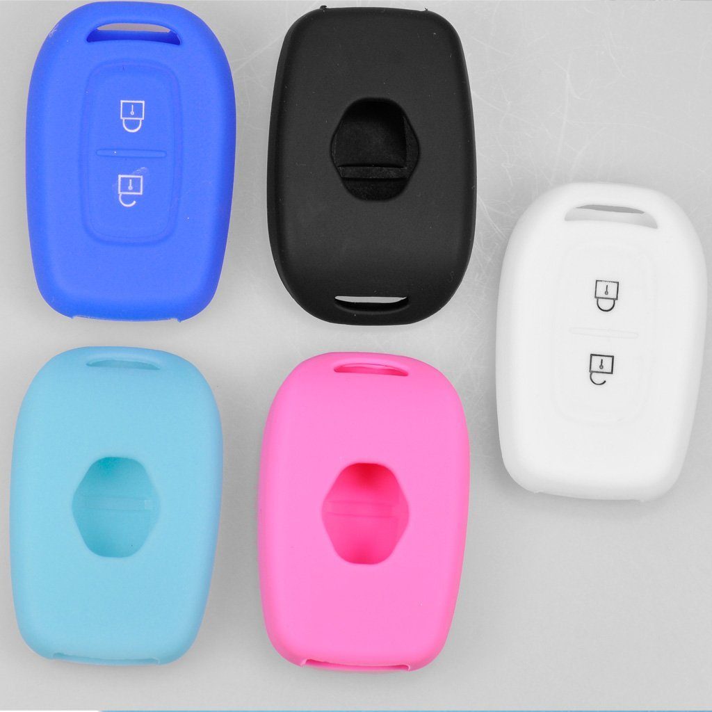 mt-key Schlüsseltasche Clio Softcase 2 Autoschlüssel Twingo für Kangoo Tasten Fluence Rosa, Renault Modus Wind Silikon Schutzhülle