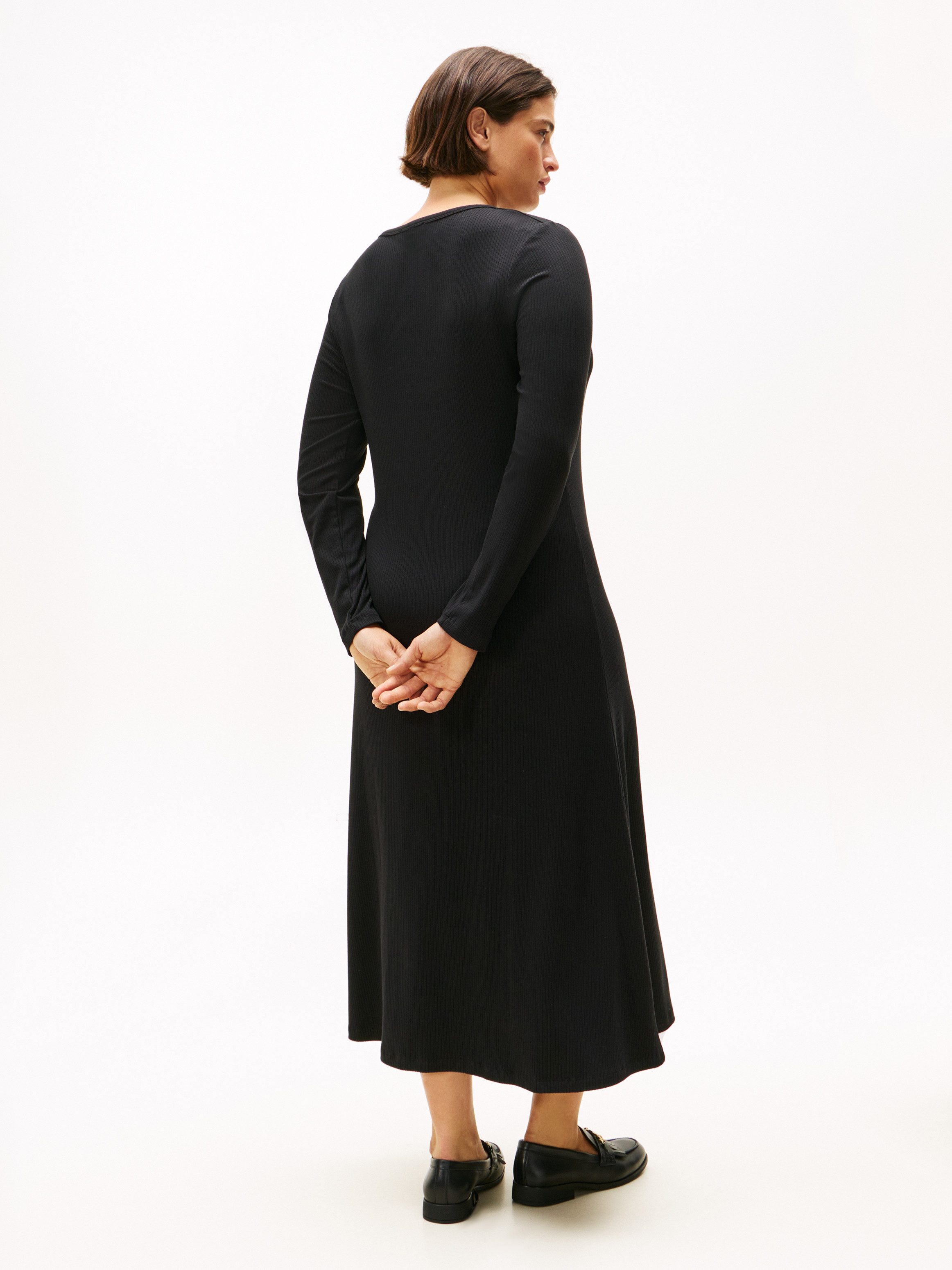 Tommy Hilfiger Curve A-Linien-Kleid CRV 5X2 RIB FLARE MIDI DRESS LS in groß günstig online kaufen