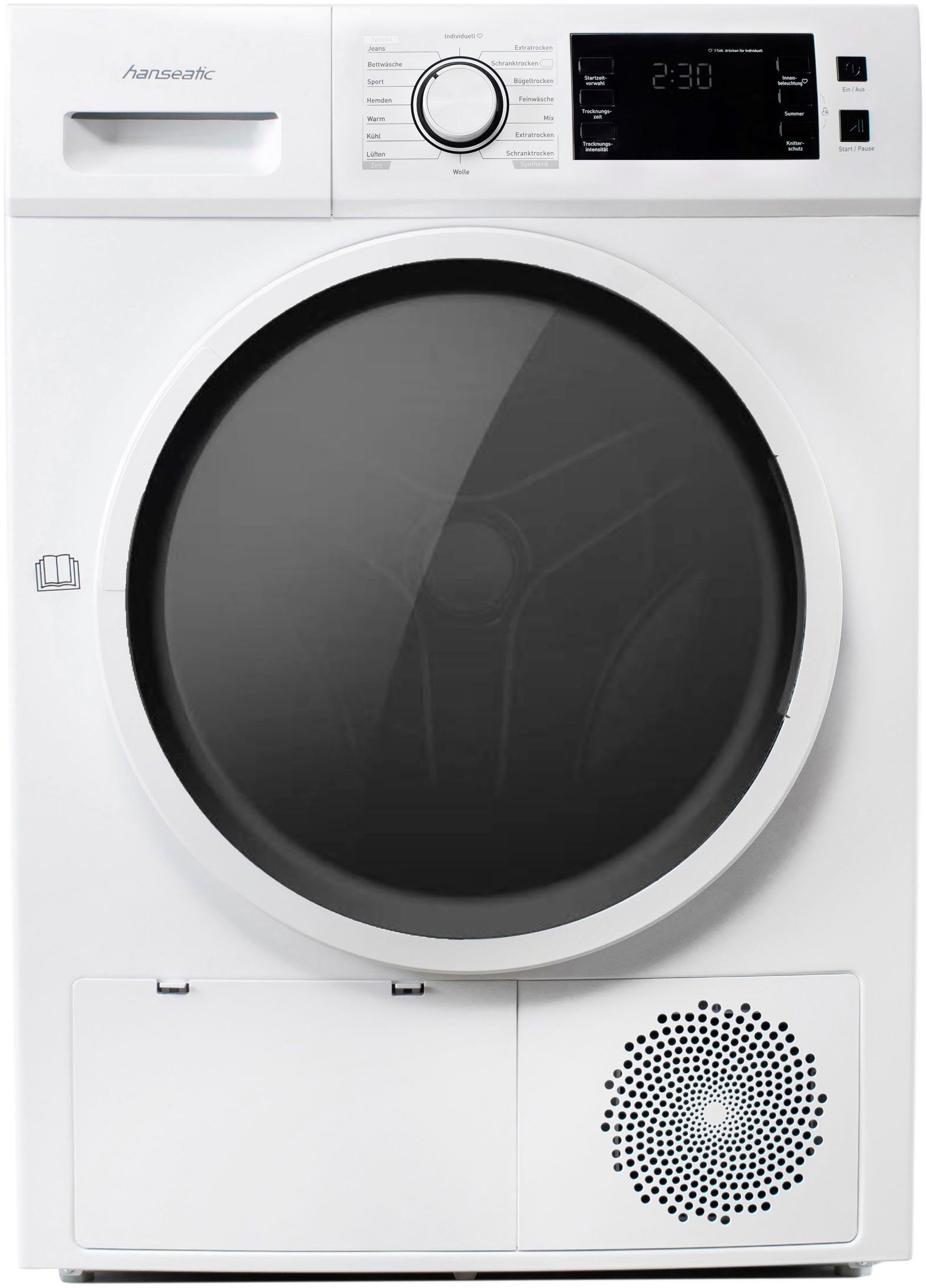 Uscator hanseatic cu pompa de caldura HWT8A2GT, 8 kg, anti-sifonare