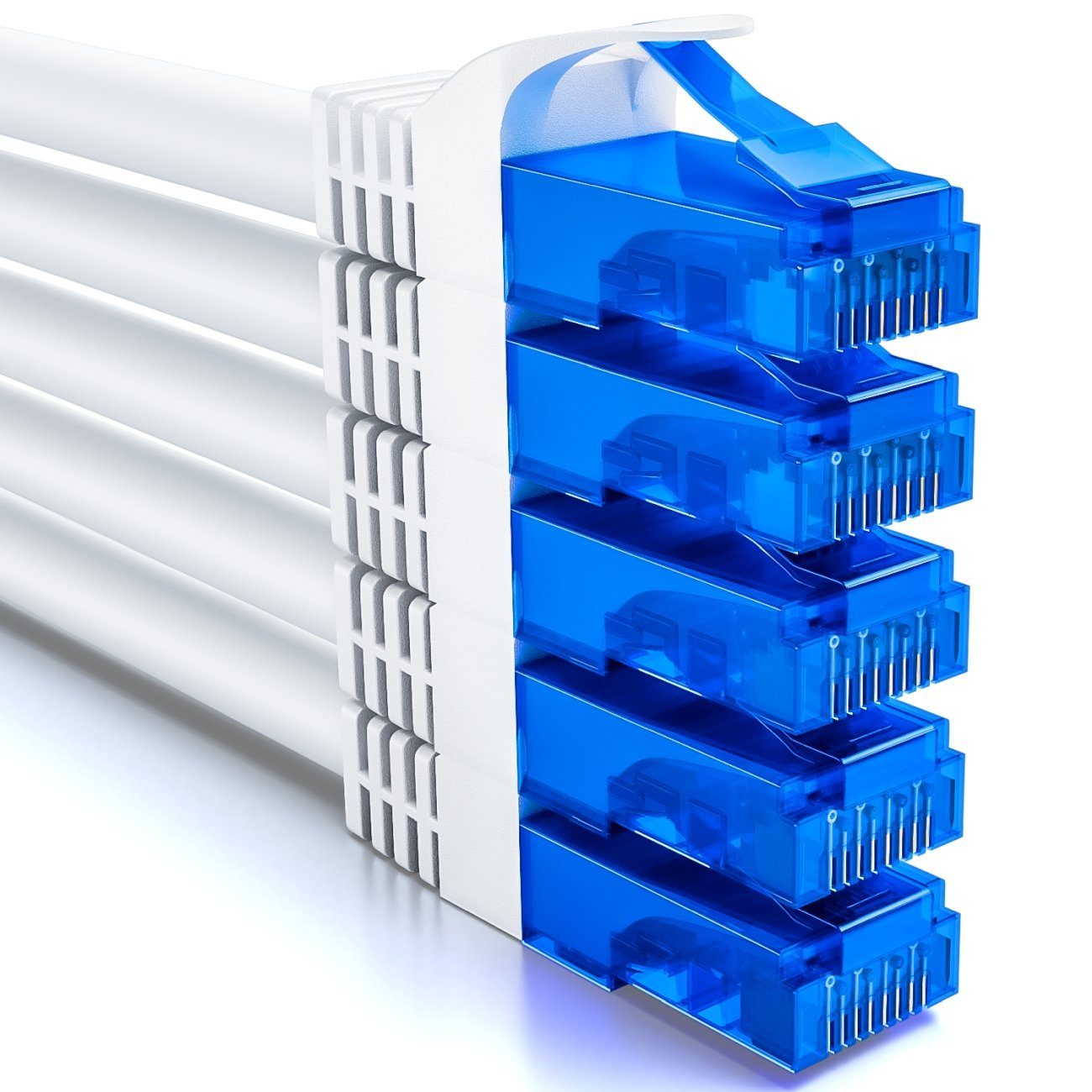 deleyCON deleyCON 5x 2m CAT6 Patchkabel Netzwerkkabel Gigabit LAN U/UTP RJ45 LAN-Kabel