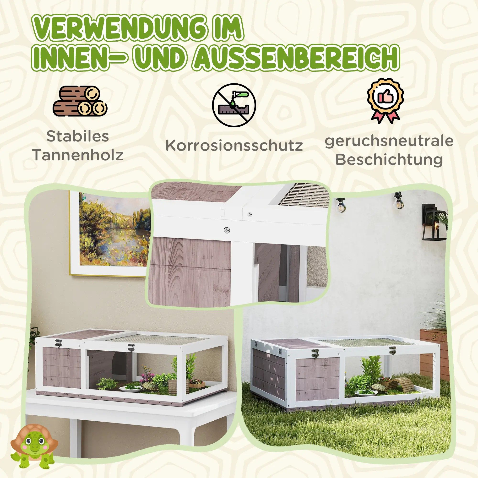 BlingBin Kleintierstall Schildkrötenhaus aus Holz, Schildkrötengehege mit H günstig online kaufen