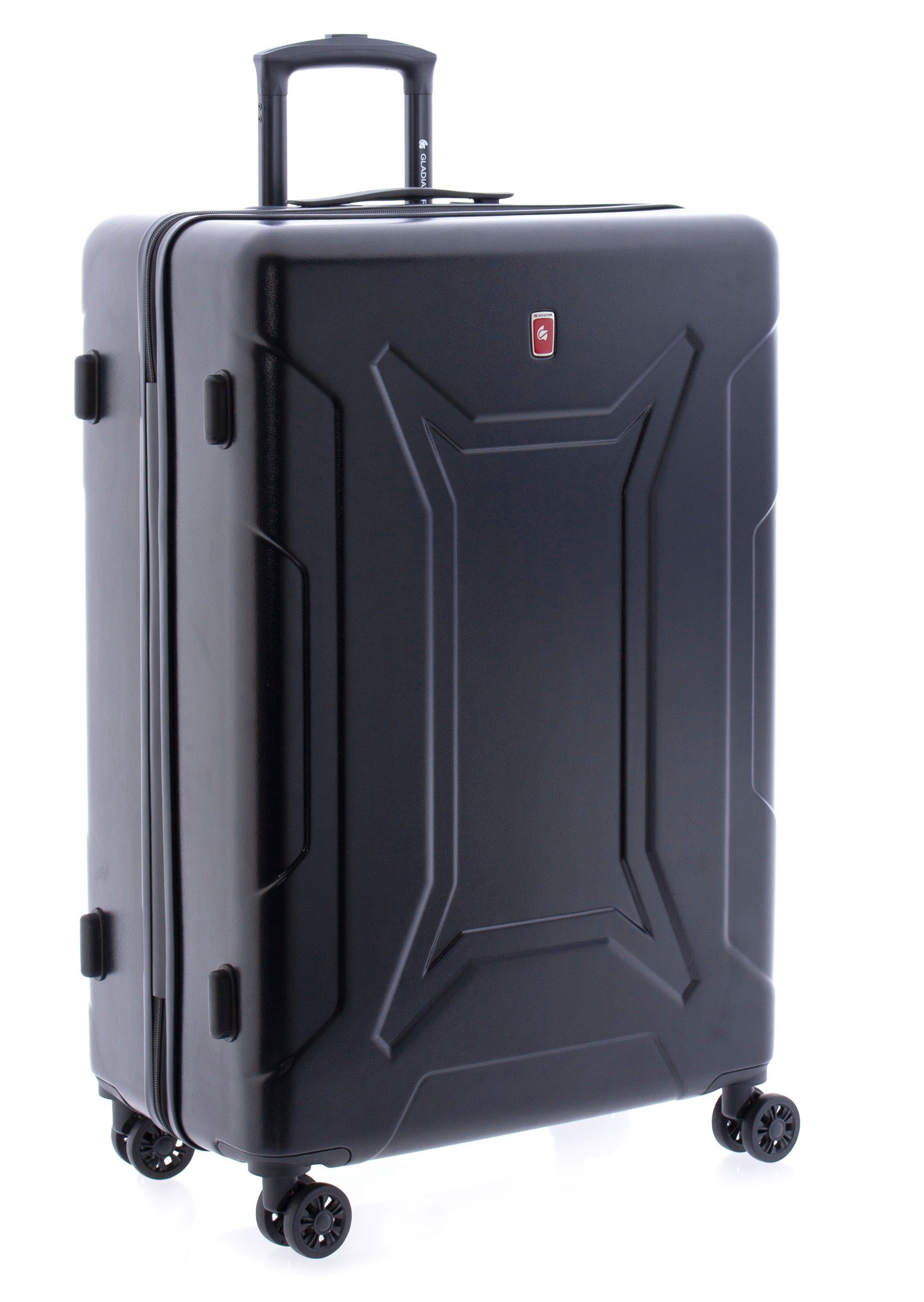 GLADIATOR Hartschalen-Trolley Koffer XL-78 cm, 3,8kg, 4 Rollen TSA, 4 Farben schwarz