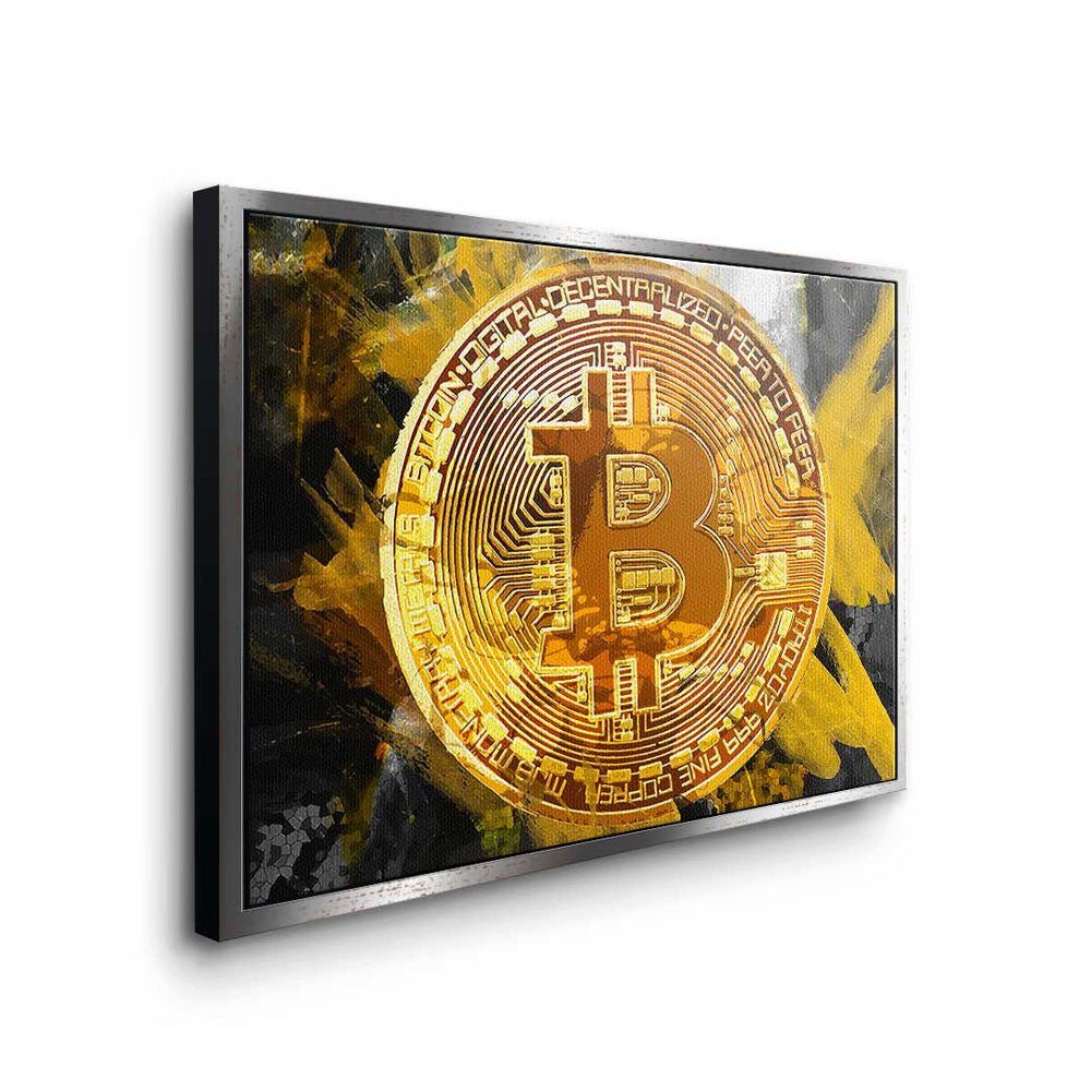 Bitcoin Trading ohne Premium - Painting - DOTCOMCANVAS® Rahmen Leinwandbild, Leinwandbild Crypto -