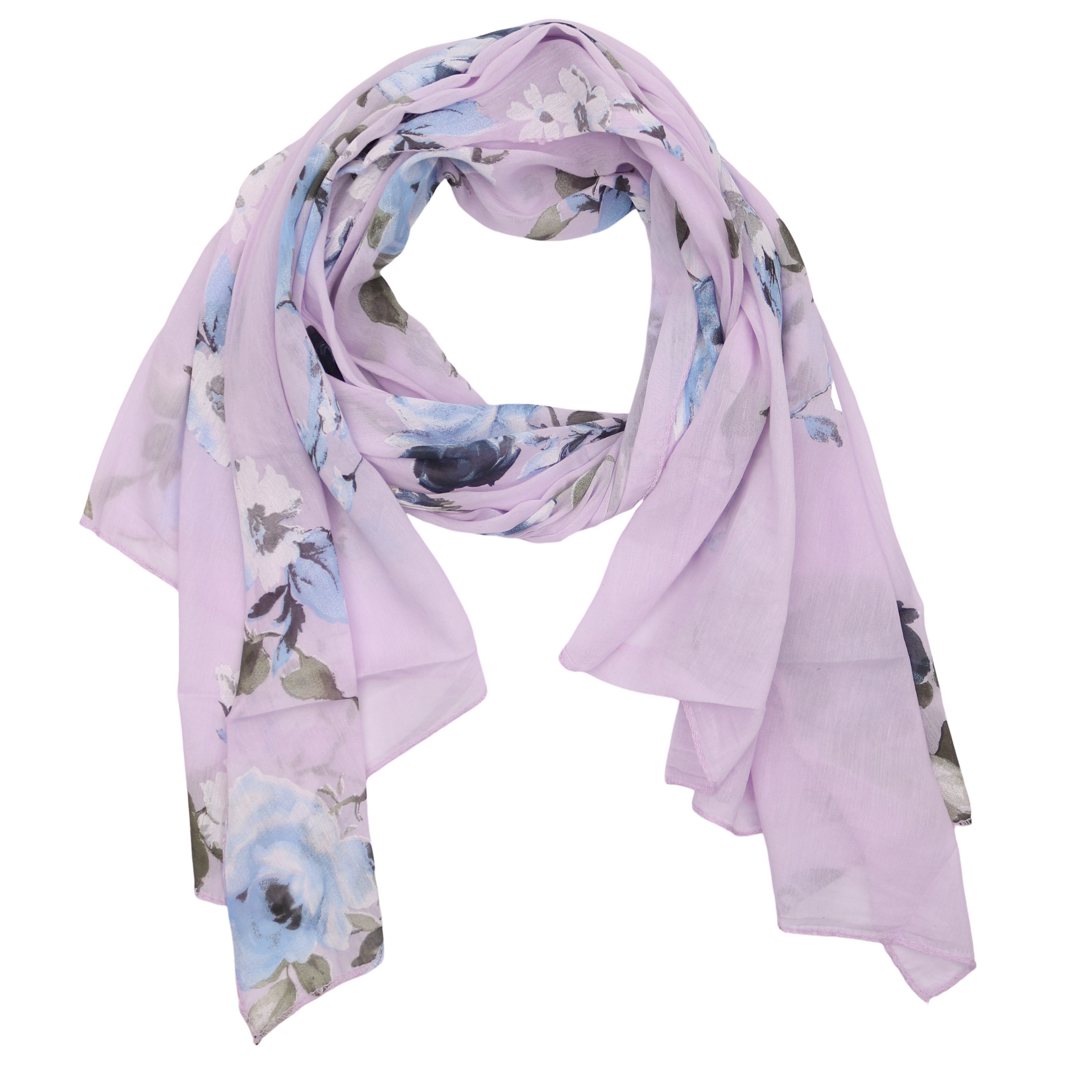 MIRROSI Modeschal Asymmetrischer Schal, Made in Italy 20% Seide 80% Baumwolle, (Ca.170x77cm, leicht und bequem), Damen Halstuch ideal für Frühling, Sommer und Herbst