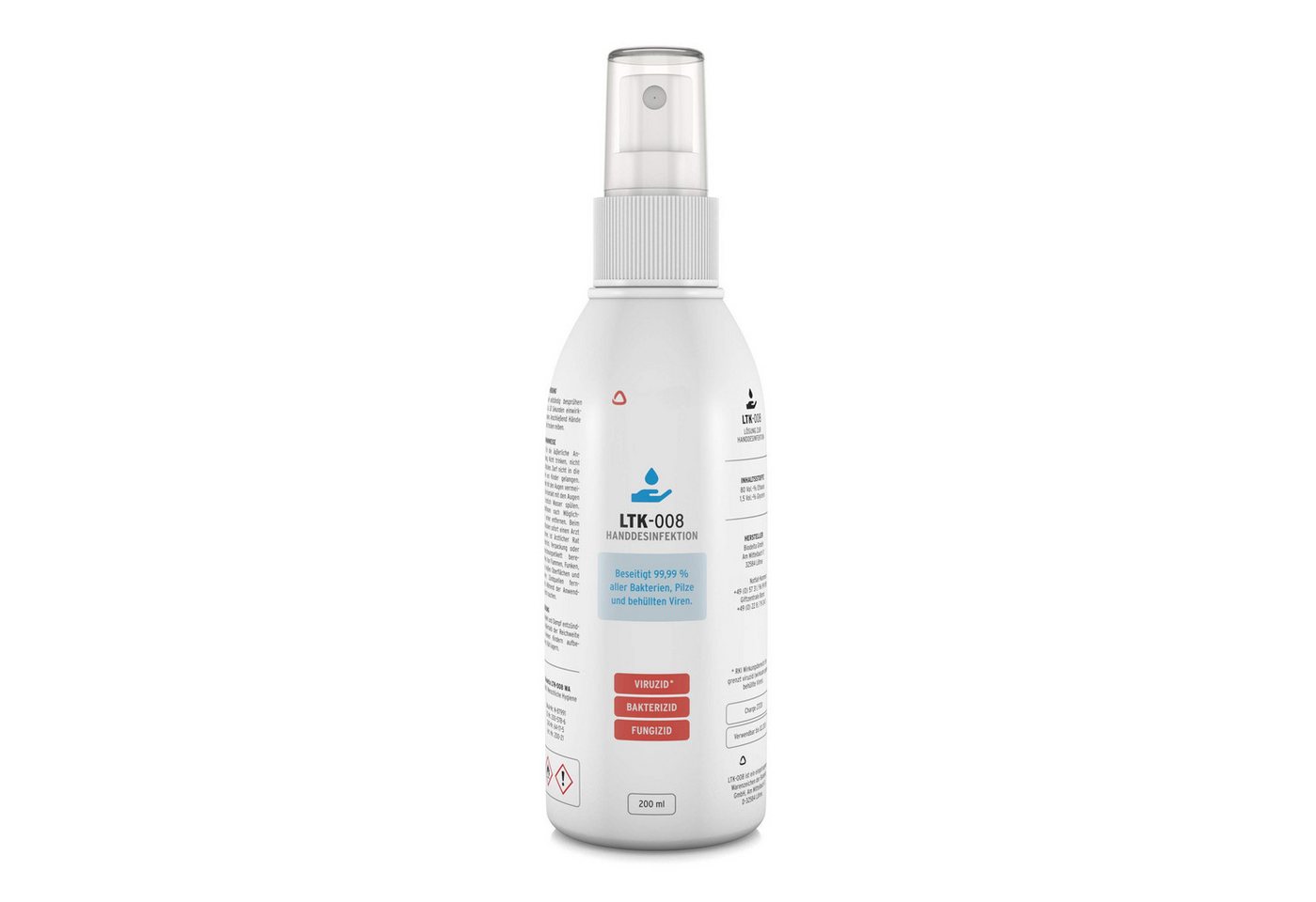 LTK-008 Biodelta Handdesinfektionsmittel Hand-Desinfektionsmittel (Sprühflasche 200 ml)