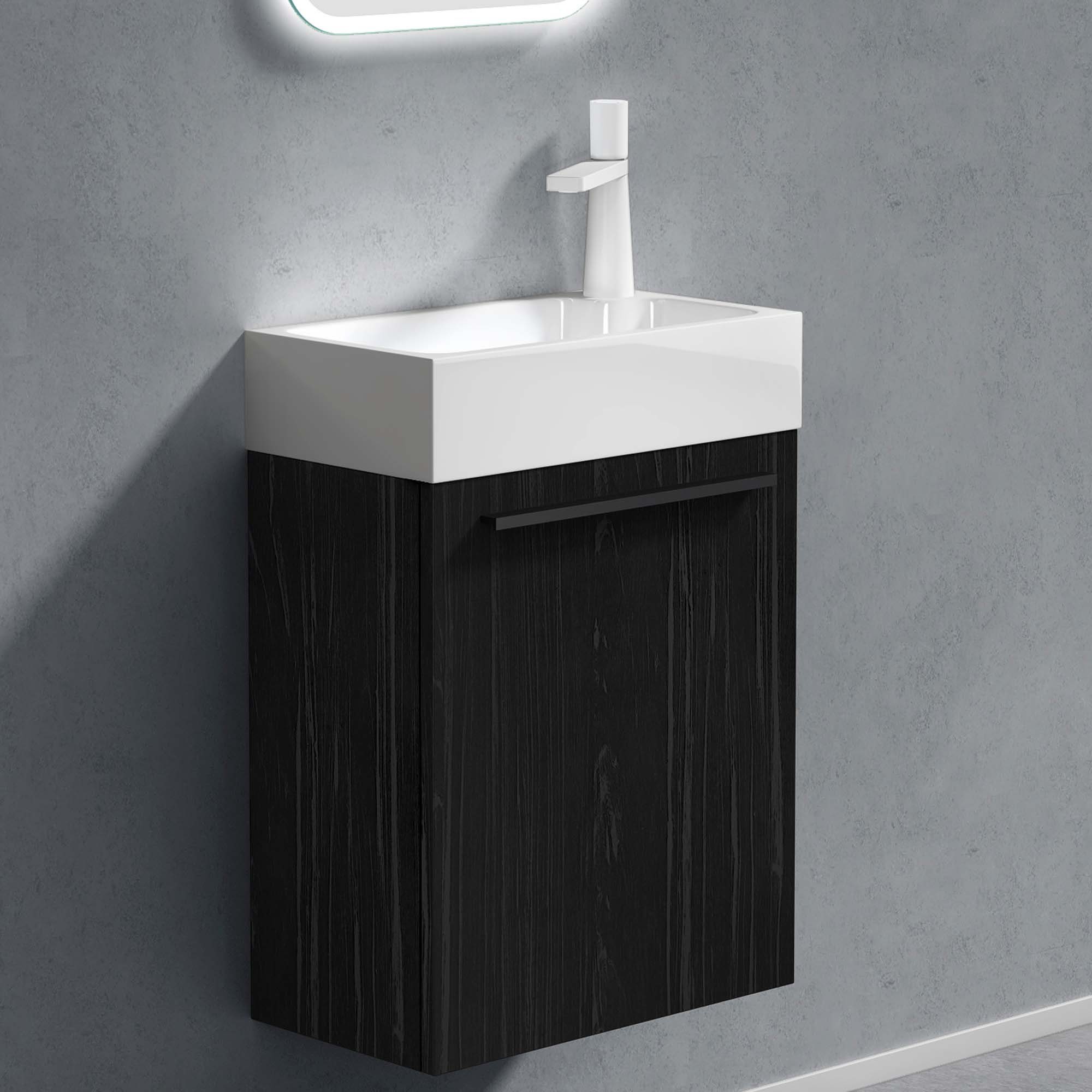 doporro Badezimmer-Set Badmöbel-Set Gäste WC Waschbecken günstig online kaufen