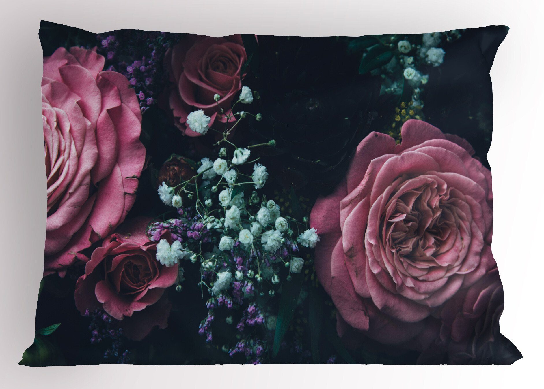 Kissenbezüge Dekorativer Standard King Size Gedruckter Kissenbezug, Abakuhaus (1 Stück), Vintage Rose Dreamy Romantic Flower