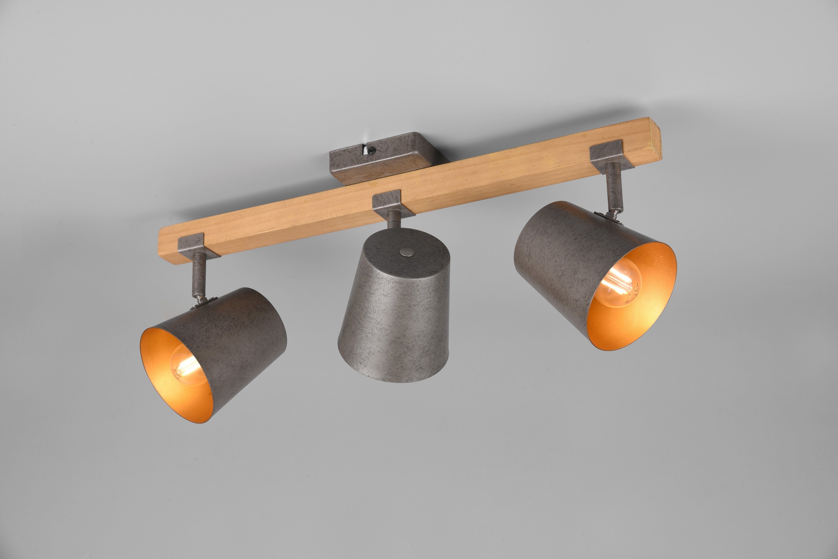 TRIO Leuchten Deckenstrahler Bell, zur / wechselbar, Wand- ohne frei Spot und wählbar Leuchtmittel, 3-flammig Leuchtmittel Deckenmontage Leuchtmittel Warmweiß