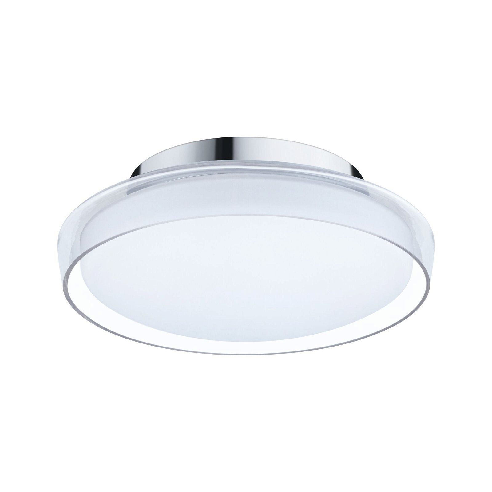 Paulmann LED Deckenleuchte Selection Bathroom Luena IP44 11,5W 3000K Chrom 230V Glas/Metall, LED fest integriert, Warmweiß