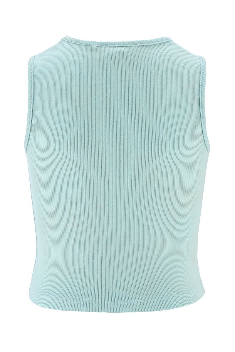 happy girls Ripptanktop Ripptop Stickerei Blumen (1-tlg) edles geripptes Material