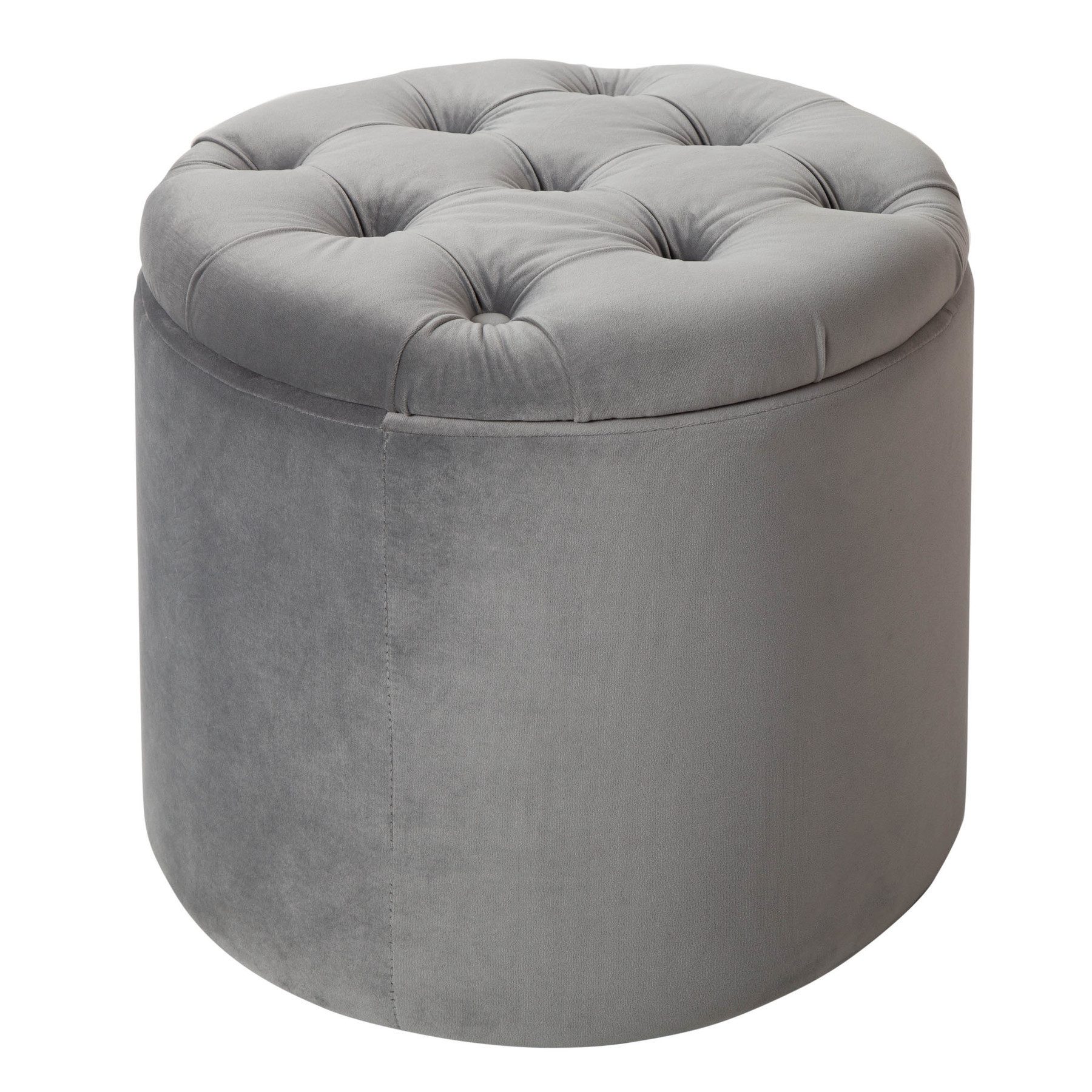 riess-ambiente Hocker MODERN BAROCK 50cm silbergrau, Wohnzimmer · Samt · mi günstig online kaufen
