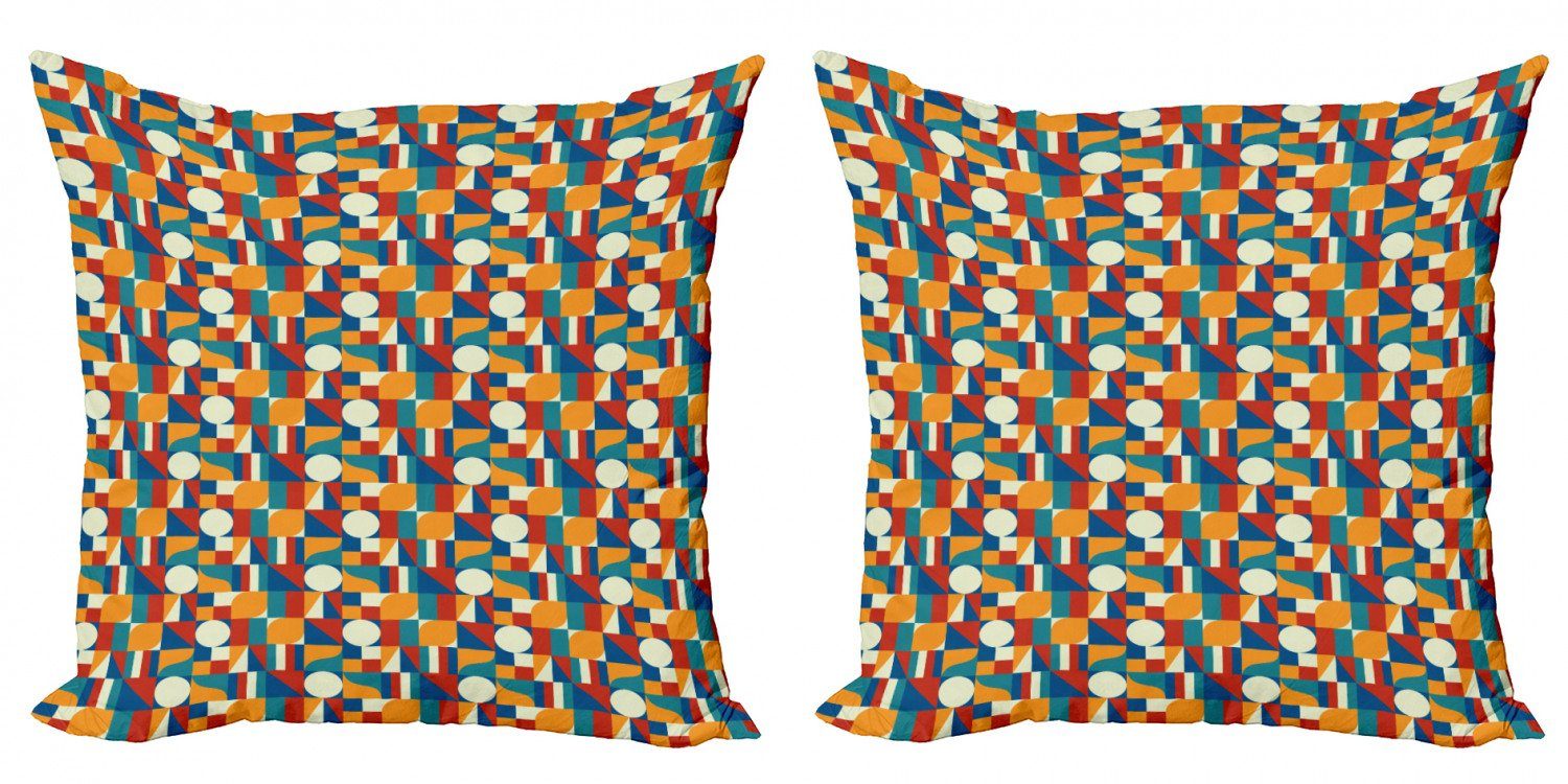 Geometrische Accent Modern (2 Stück), Abakuhaus Kissenbezüge Digitaldruck, Moderne Kunst Doppelseitiger Kreis-Muster