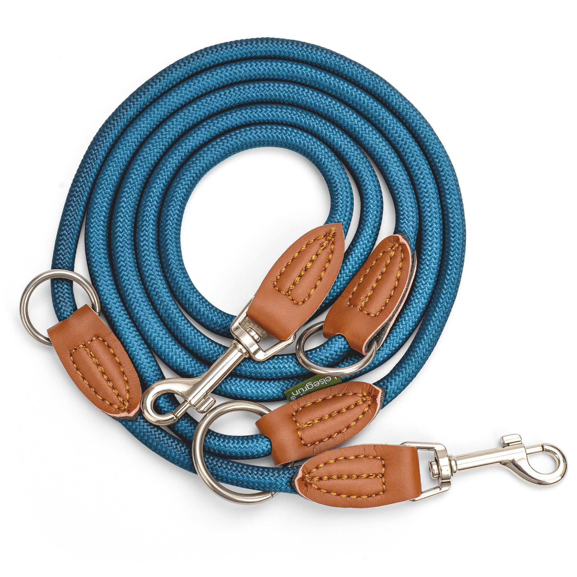 Leisegrün Hundeleine Hundeleine für kleine Hunde, nur 160g leicht, Hundeleine 2m - Petrol, Nylon