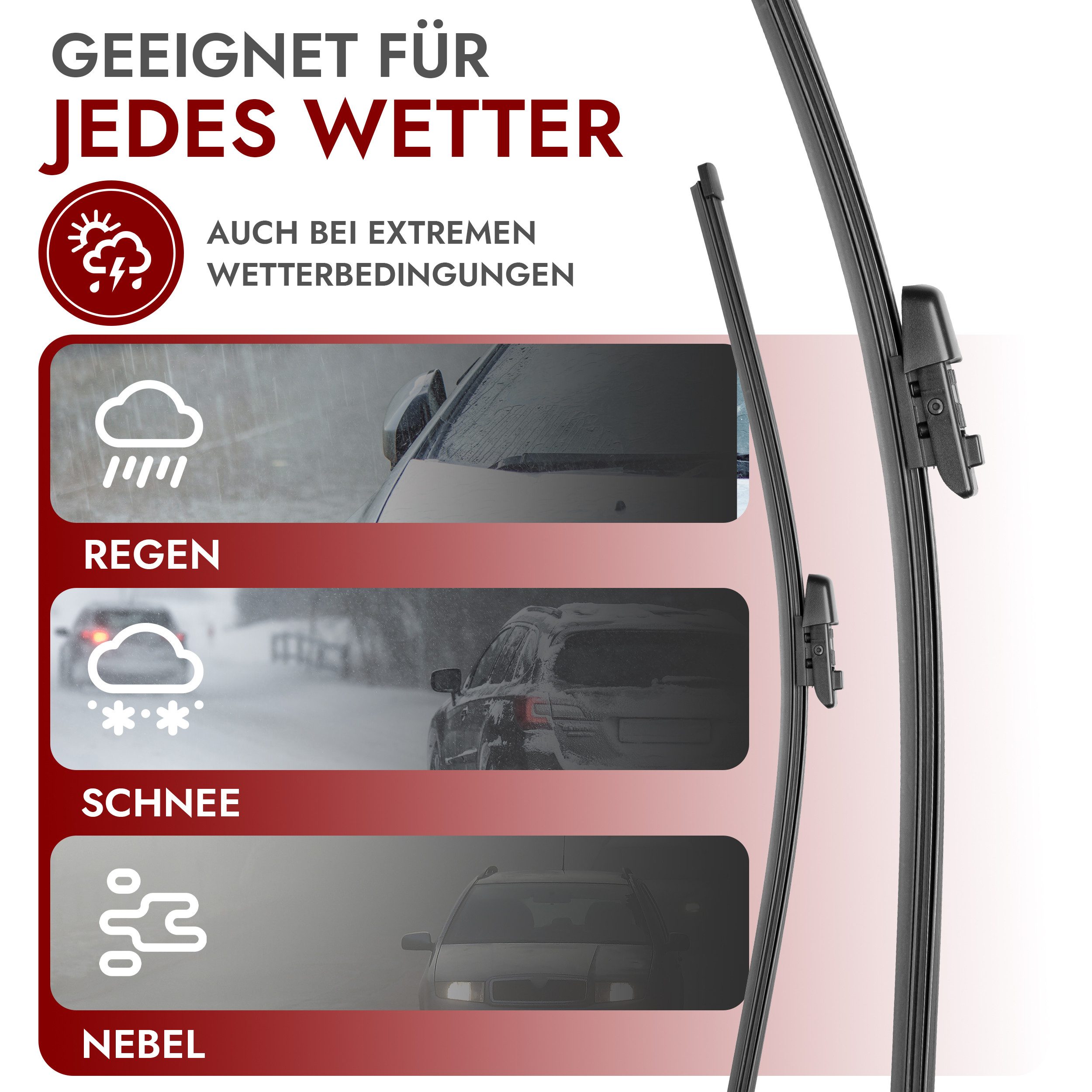 RECAMBO Scheibenwischblätter Scheibenwischer für Frontscheibe - Universal Adapter