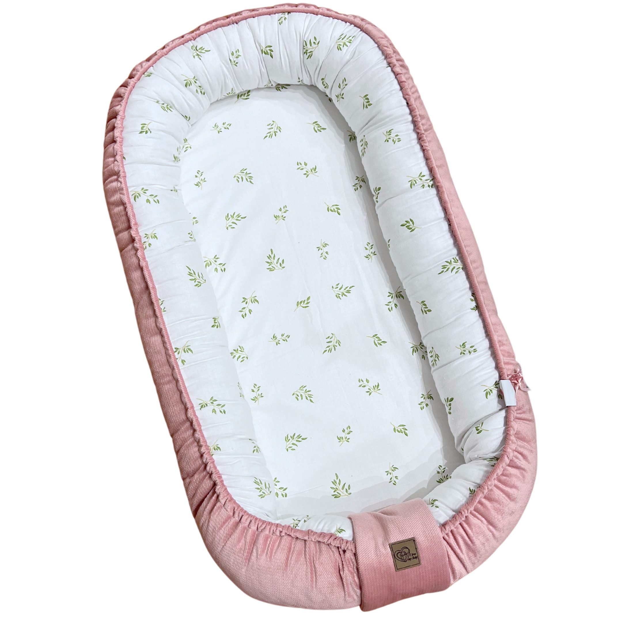 Bettnestchen Baby Kuschelnest Blätter mit Matratze Mitwachsend (1078)
