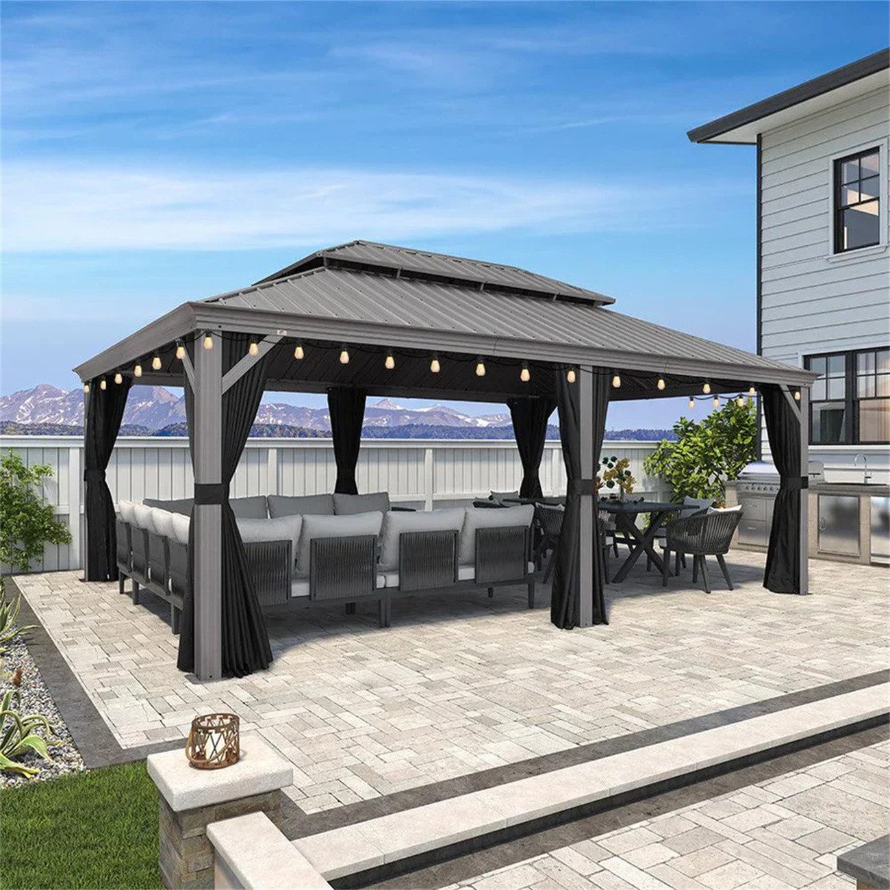 PURPLE LEAF Pavillon Hardtop Aluminium Gazebo günstig online kaufen
