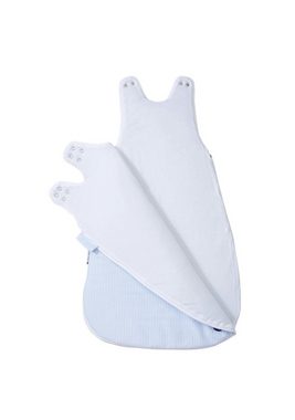 Nordic Coast Company Babyschlafsack, Kinderschlafsack waschbar & atmungsaktiv Baumwolle Blau Weiß gestreift