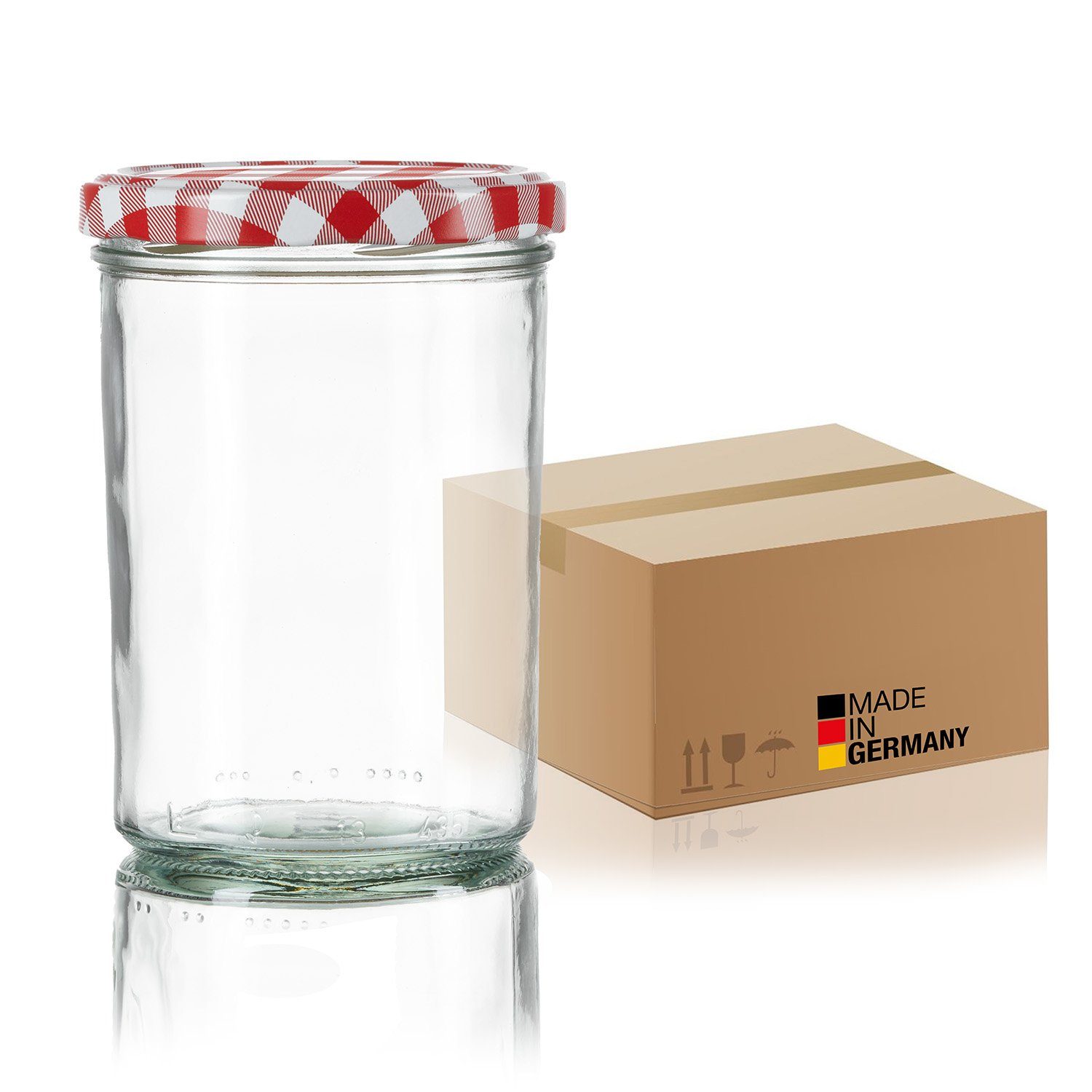 BigDean Einmachglas 48x Sturzgläser 435ml - Einmachgläser Made in Germany, Glas, (48-tlg)