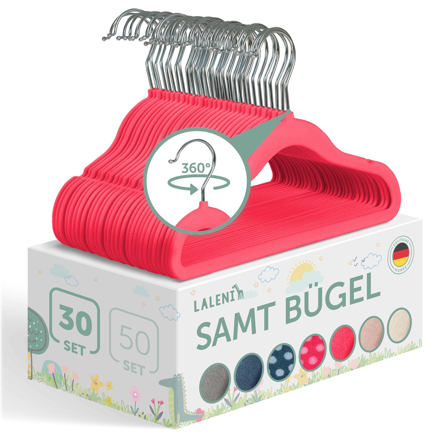 Laleni Kleiderbügel für Kinder mit Samtbezug günstig online kaufen