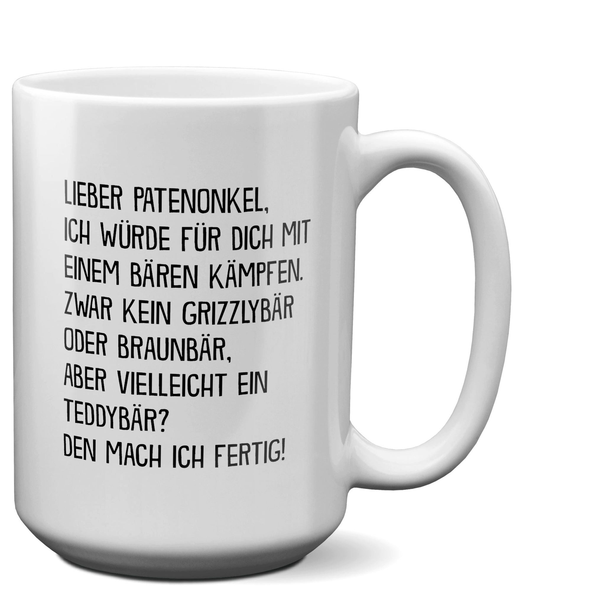 22Feels Tasse Patenonkel Geschenk Taufpate Pate Geburtstag Weihnachten Herrentag, Keramik, XL, Made In Germany, Spülmaschinenfest