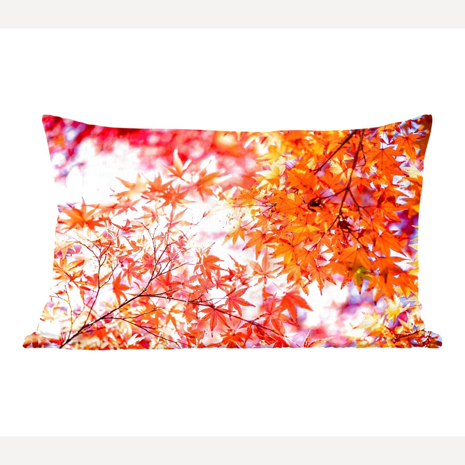 MuchoWow Dekokissen Japanischer Ahorn mit Herbstfarben, Wohzimmer Dekoration, Zierkissen, Dekokissen mit Füllung, Schlafzimmer