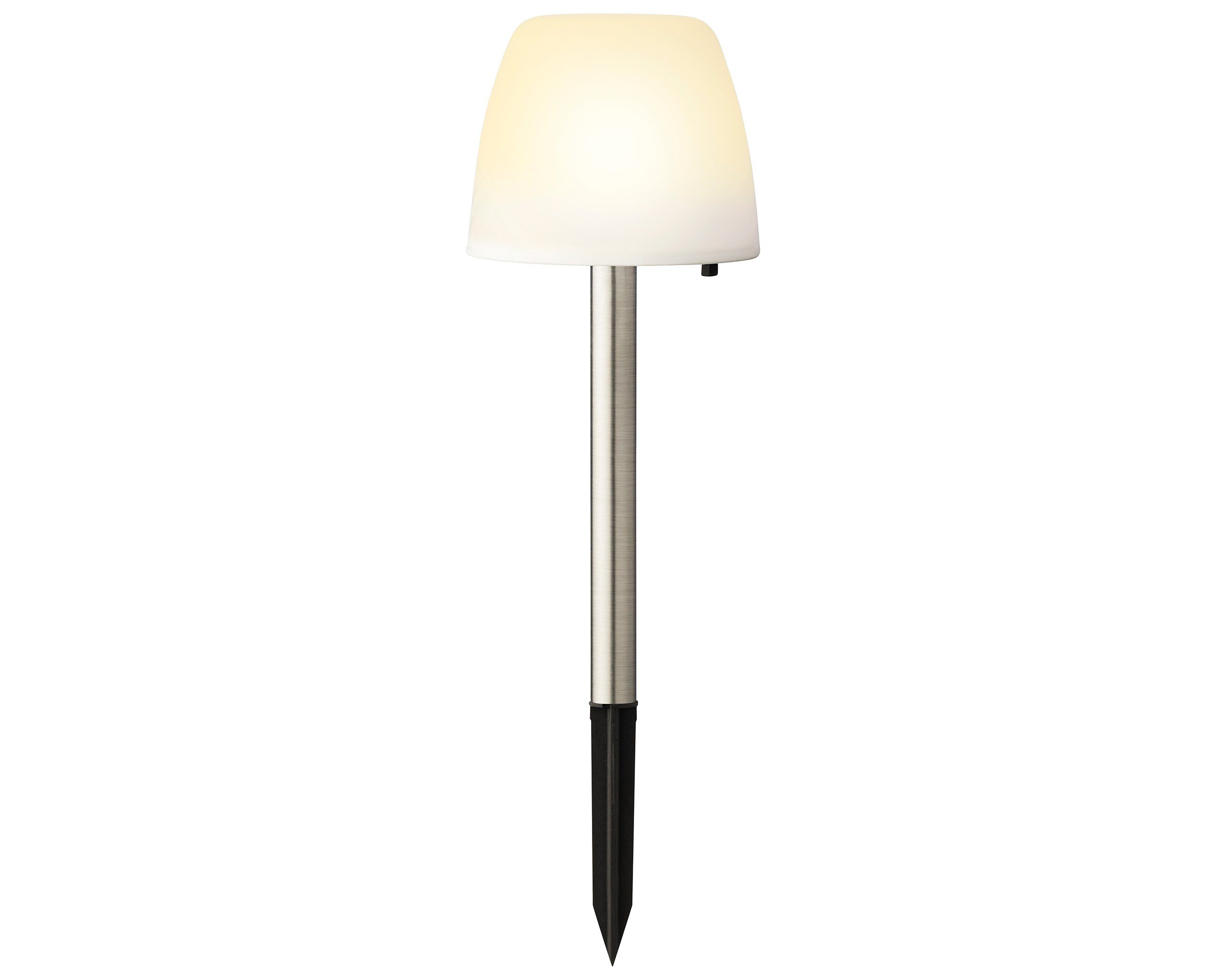 Lumineo LED Solarleuchte, Dauerlicht, warmweiß, LED Solarleuchte Gartenstecker 28cm Plastik Dauerbetrieb 6h warmweiß