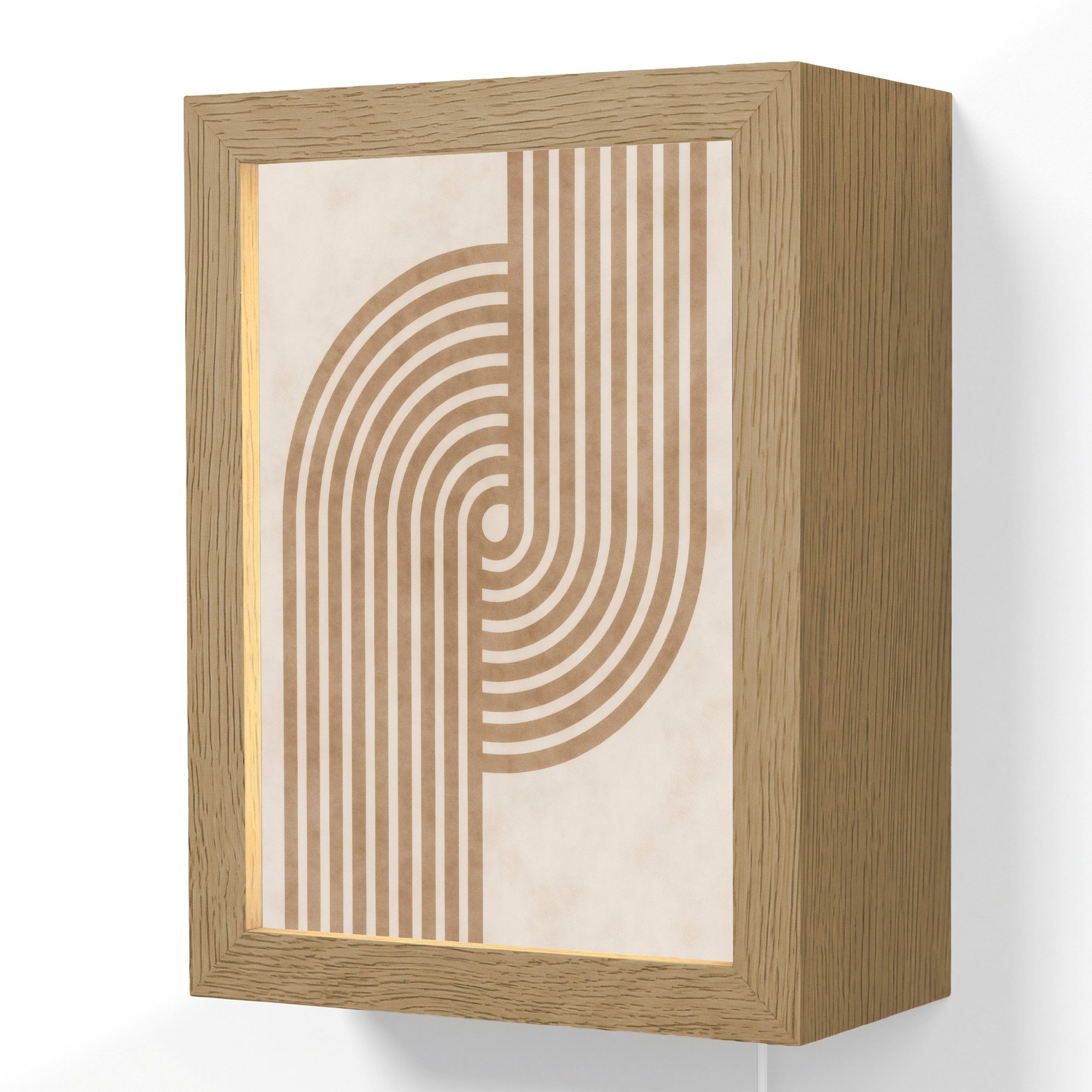 OnlyWow Wandleuchte Lightbox Symmetrische Biegung - kupferfarbig, Dimmbar, Farbwechsel, LED, Warmweiß, Kaltweiß, Neutralweiß Einstellbar, Wandlampe Innen, Dimmbar, mit Kabel, LED, Beleuchtung, Wohnzimmer