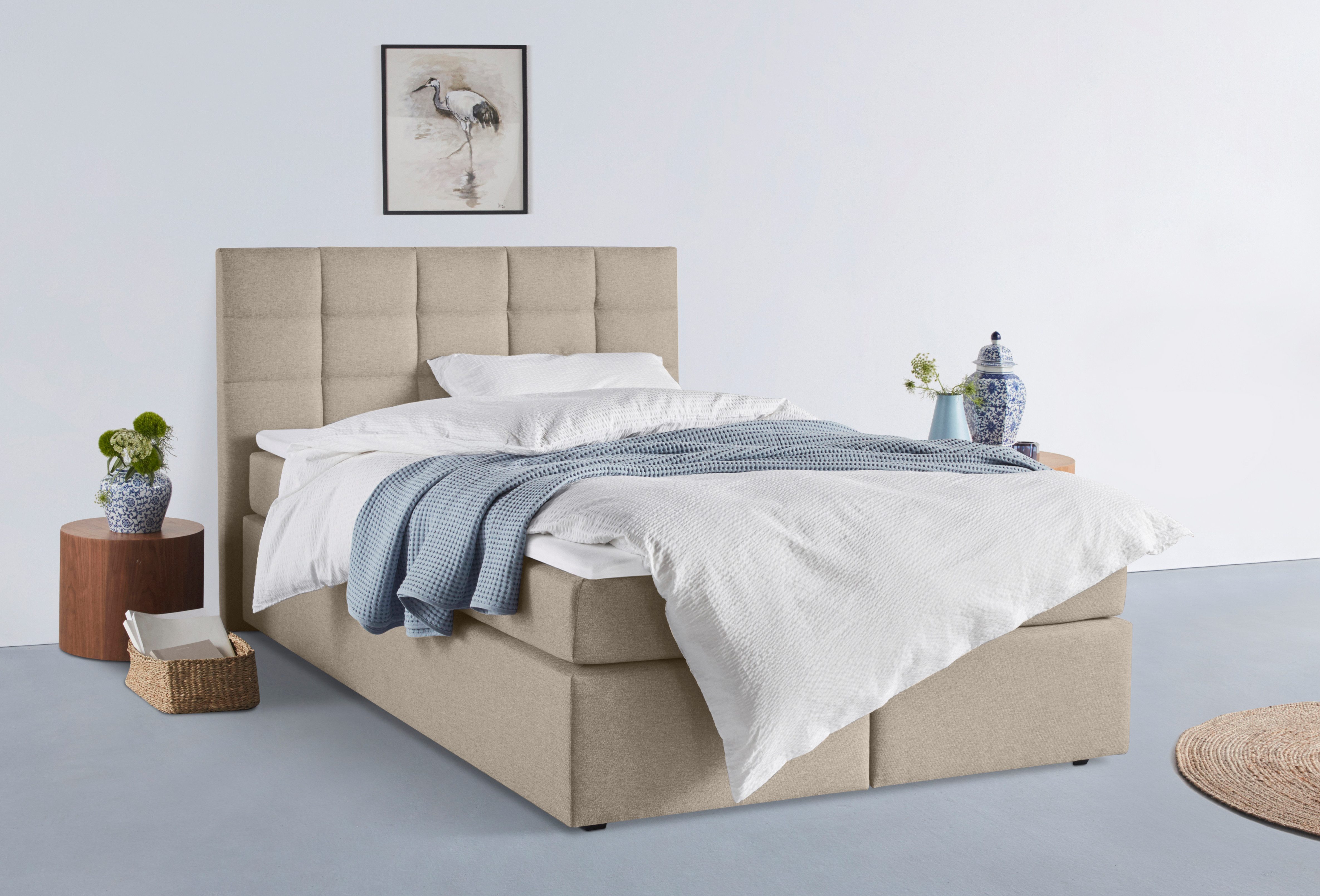 Home affaire Boxbett Carde, wahlweise mit Bettkasten, in H2, H3 & H4 erhältlich