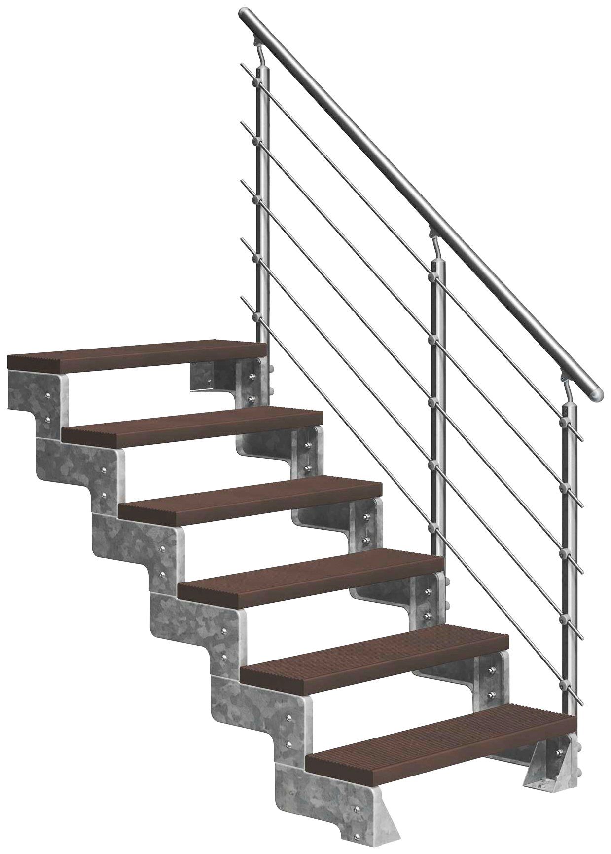Dolle Außentreppe Gardentop, für Geschosshöhen bis 132 cm, Stufen offen, TRIMAX®-Stufen 100 cm | Treppen