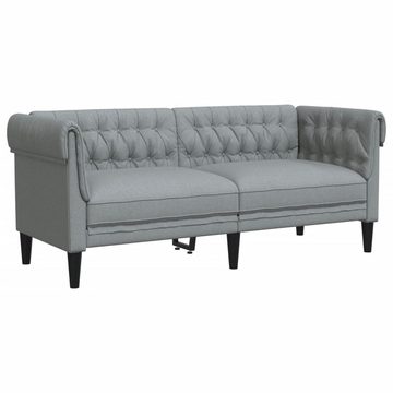 vidaXL Sofa Chesterfield-Sofa 2-Sitzer Hellgrau Stoff