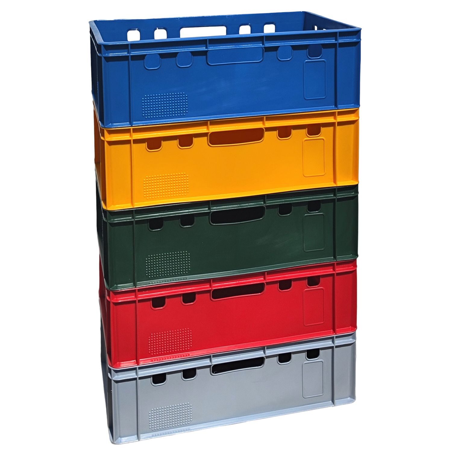 BURI Transportbehälter 5x Lagerkiste Stapelkiste E2 60x40 lebensmittelecht Fleischkiste Bunt, (5-St)