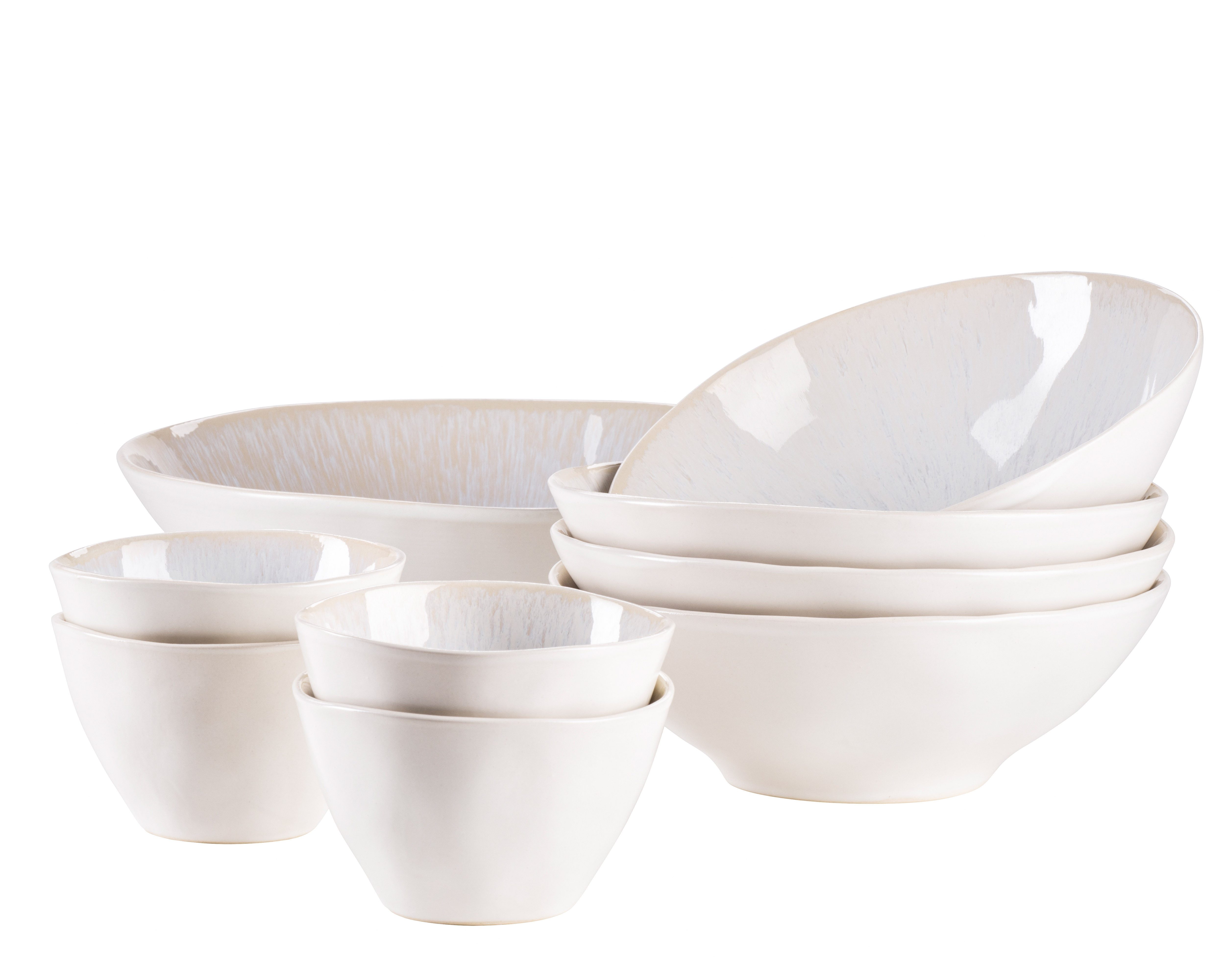 MÄSER Salatschüssel FROZEN, Salatschüssel-Set, Steinzeug, Steinzeug, (9-tlg)