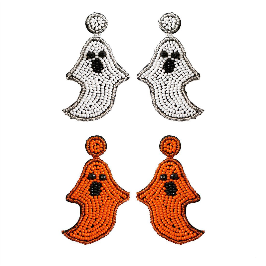 Spooky Ohrringe, Ohrstecker Ohrhänger Halloween Bead Rice Drop Weiß DÖRÖY Paar Ohrringe, Spooky