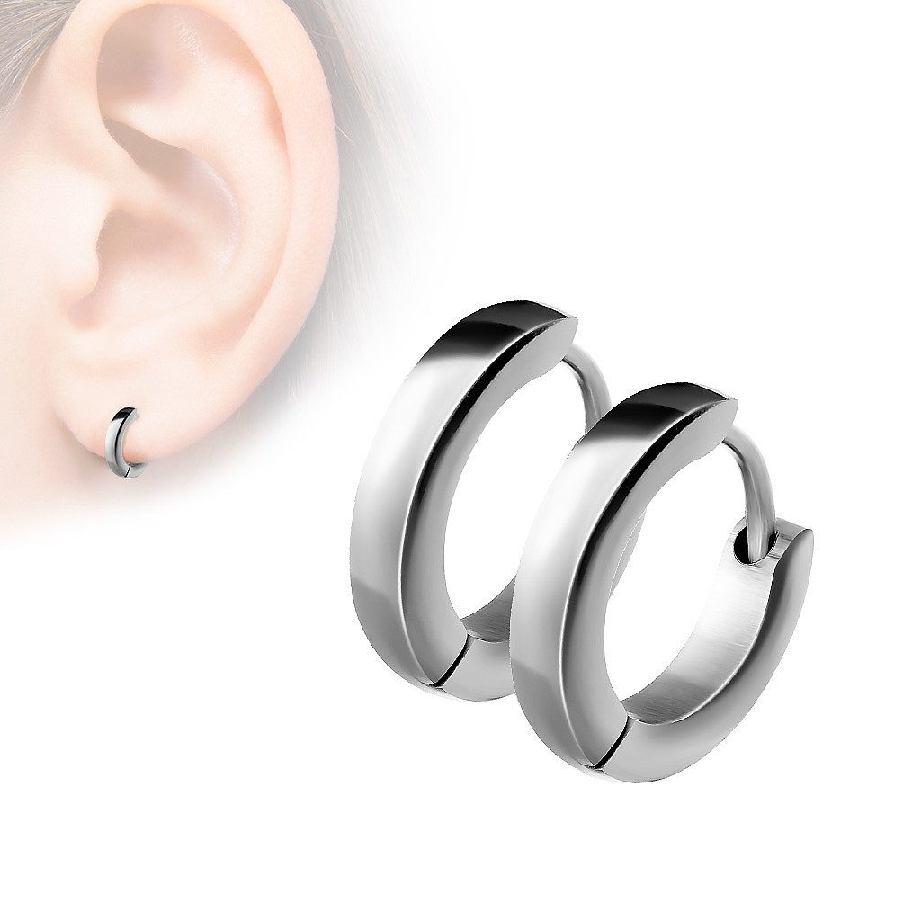 Taffstyle Paar Creolen Klassische Ohrringe Creolen Huggie Hoops Klapp Verschluss Unisex (Elegante Creolen in 5 Farben aus Chirurgenstahl), Schmuck Ohrringe Creolen Frauen Damen Schmuck Geschenke zum Geburtstag