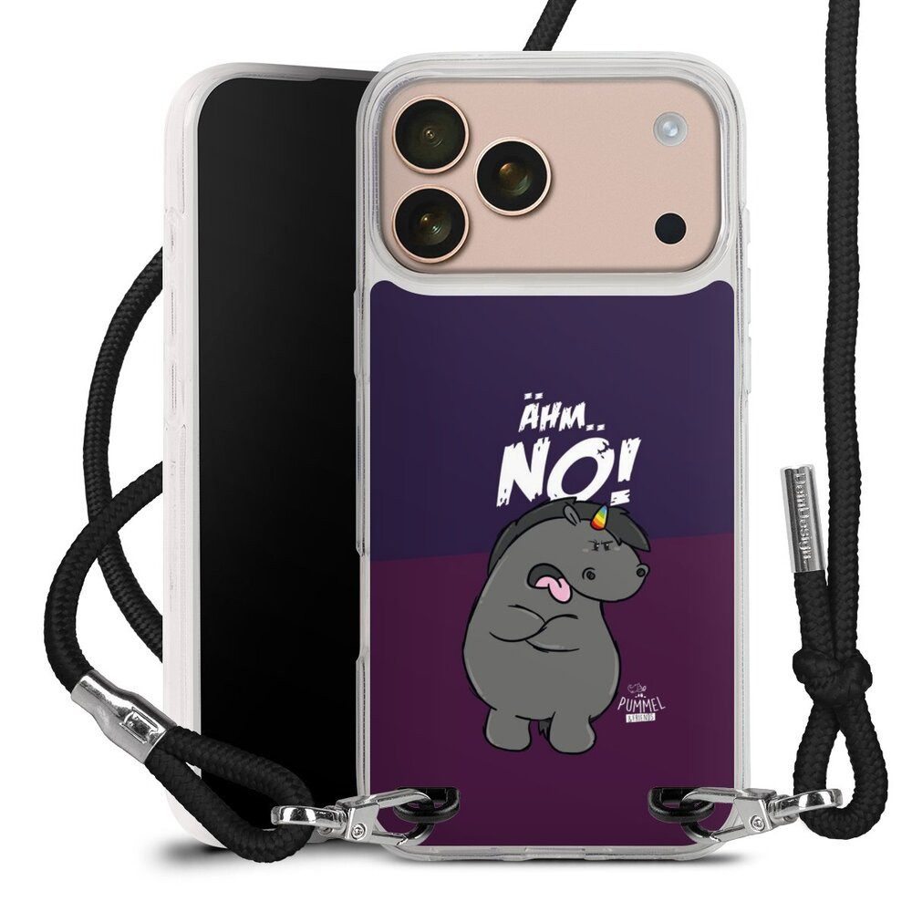 DeinDesign Handyhülle Einhorn Pummel & Friends Pummeleinhorn Ähm Nö Grummel, Apple iPhone 17 Pro Max Handykette Hülle mit Band Case zum Umhängen