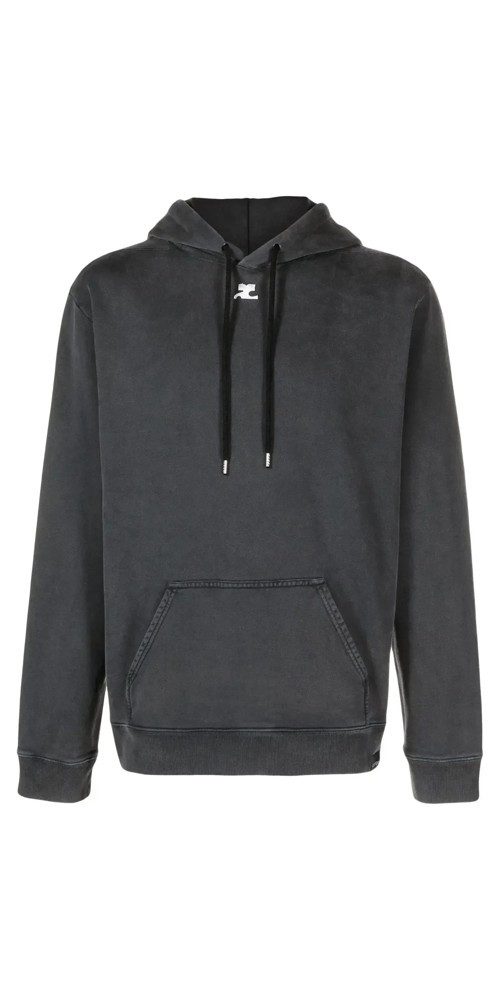 Courrèges Rundhalspullover CourrÃ¨ges stonewashed hoodie