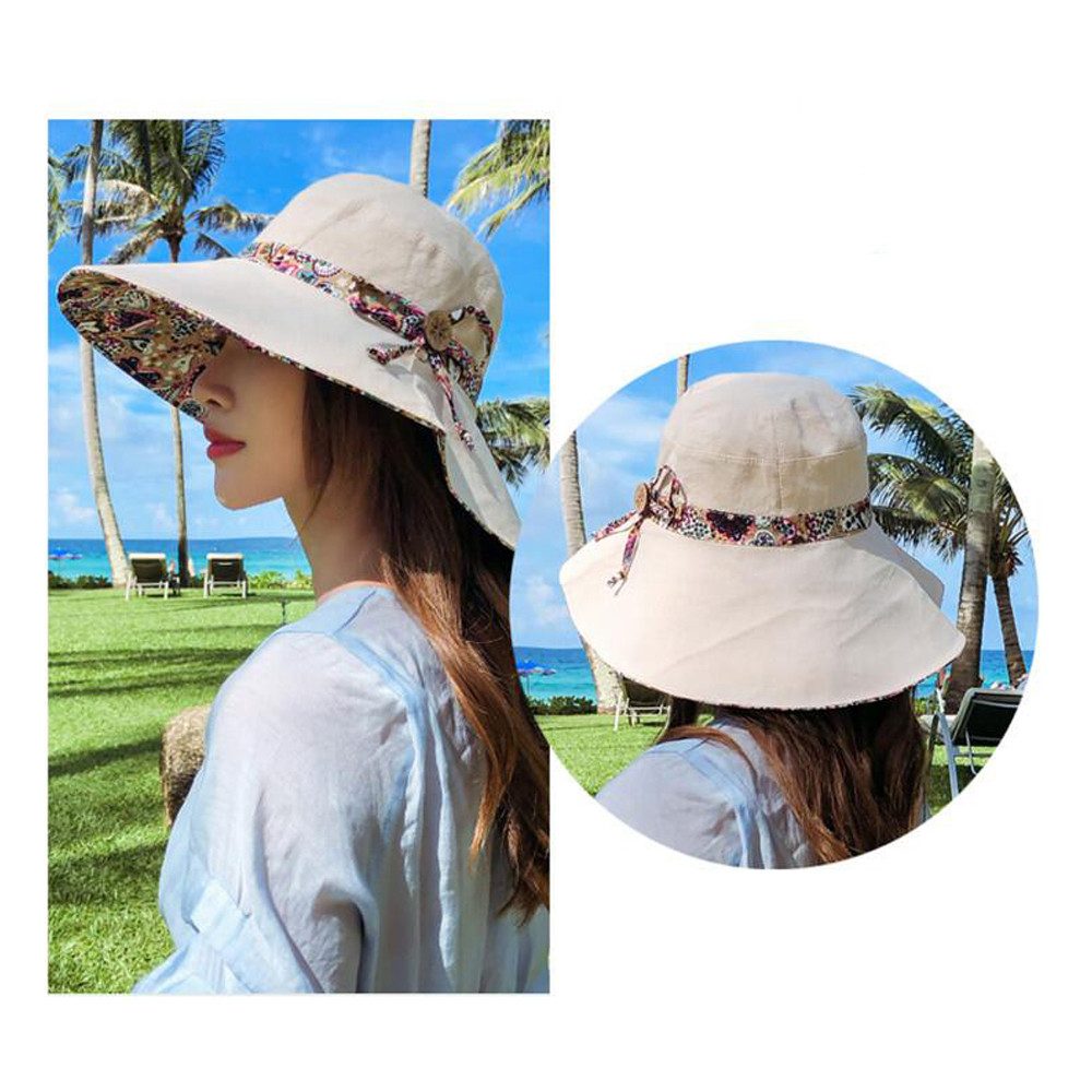 Kaket Sonnenhut Damen Strand Outdoor Sonnenhut mit beidseitigem UV-Schutz F günstig online kaufen