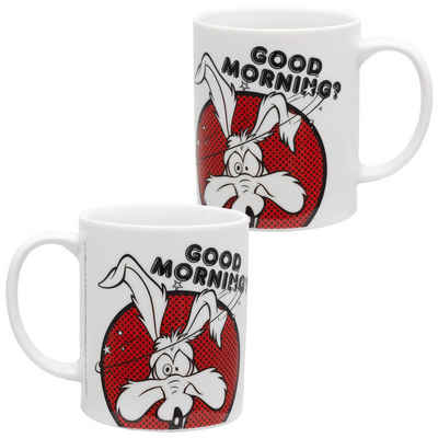 United Labels® Tasse Looney Tunes Tasse - Coyote - Good Morning? Weiß 320 ml, Porzellan