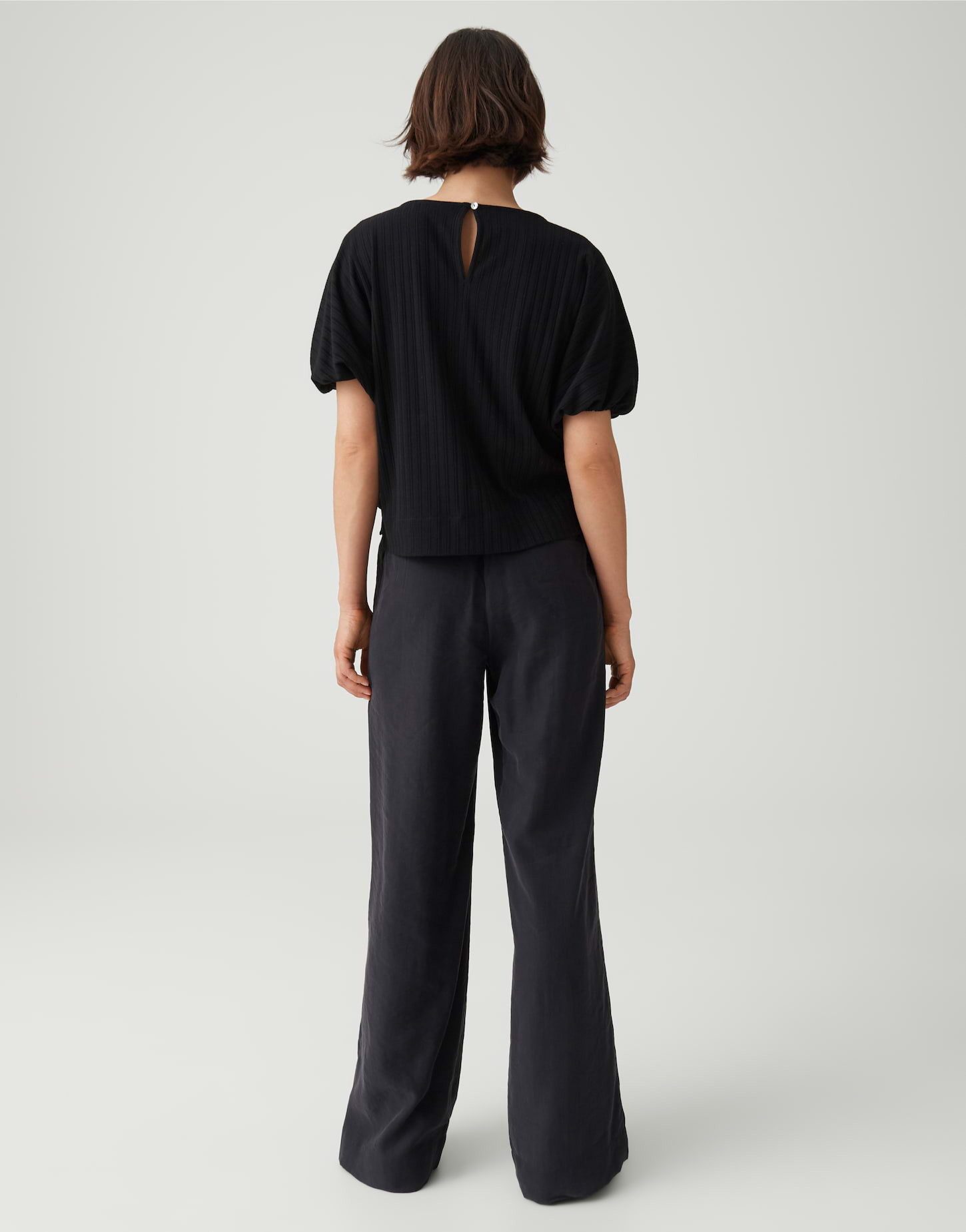 OPUS Stoffhose MAROU FRENCH Wide Leg Pants aus Cotton Modal Twill schräge Eingrifftaschen
