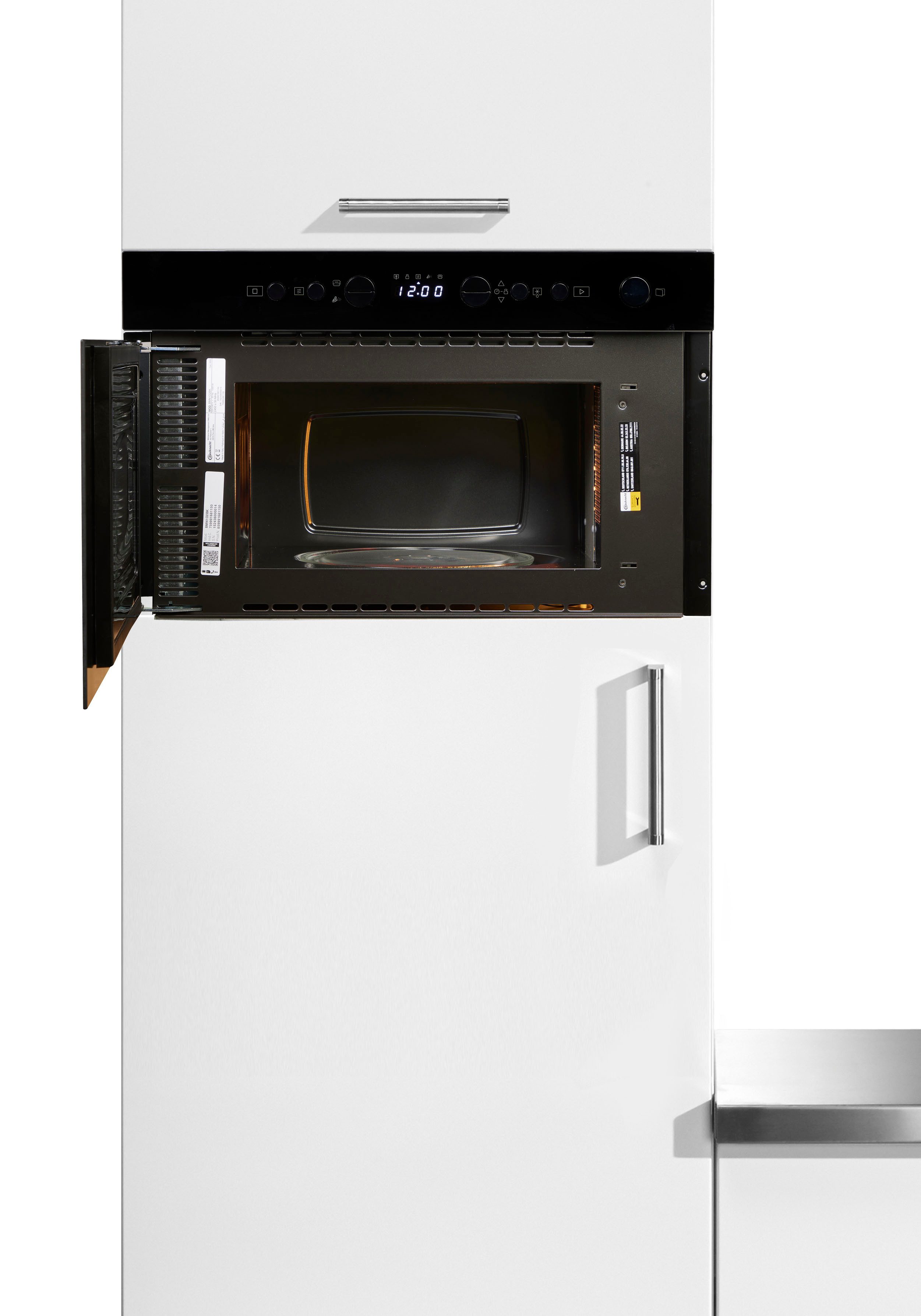 BAUKNECHT Einbau-Mikrowelle BMN1O2BK, Mikrowelle, 22 l, 3D-System für gleichmäßige Hitzeverteilung