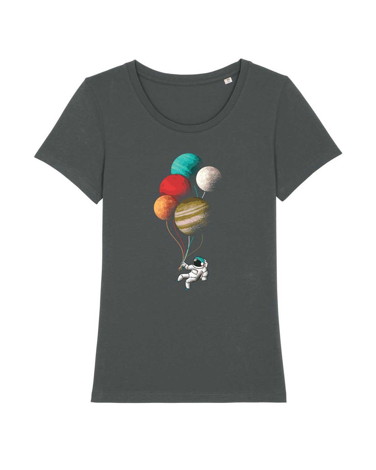 wat? Apparel Print-Shirt Balloon Spaceman (1-tlg) antrazit