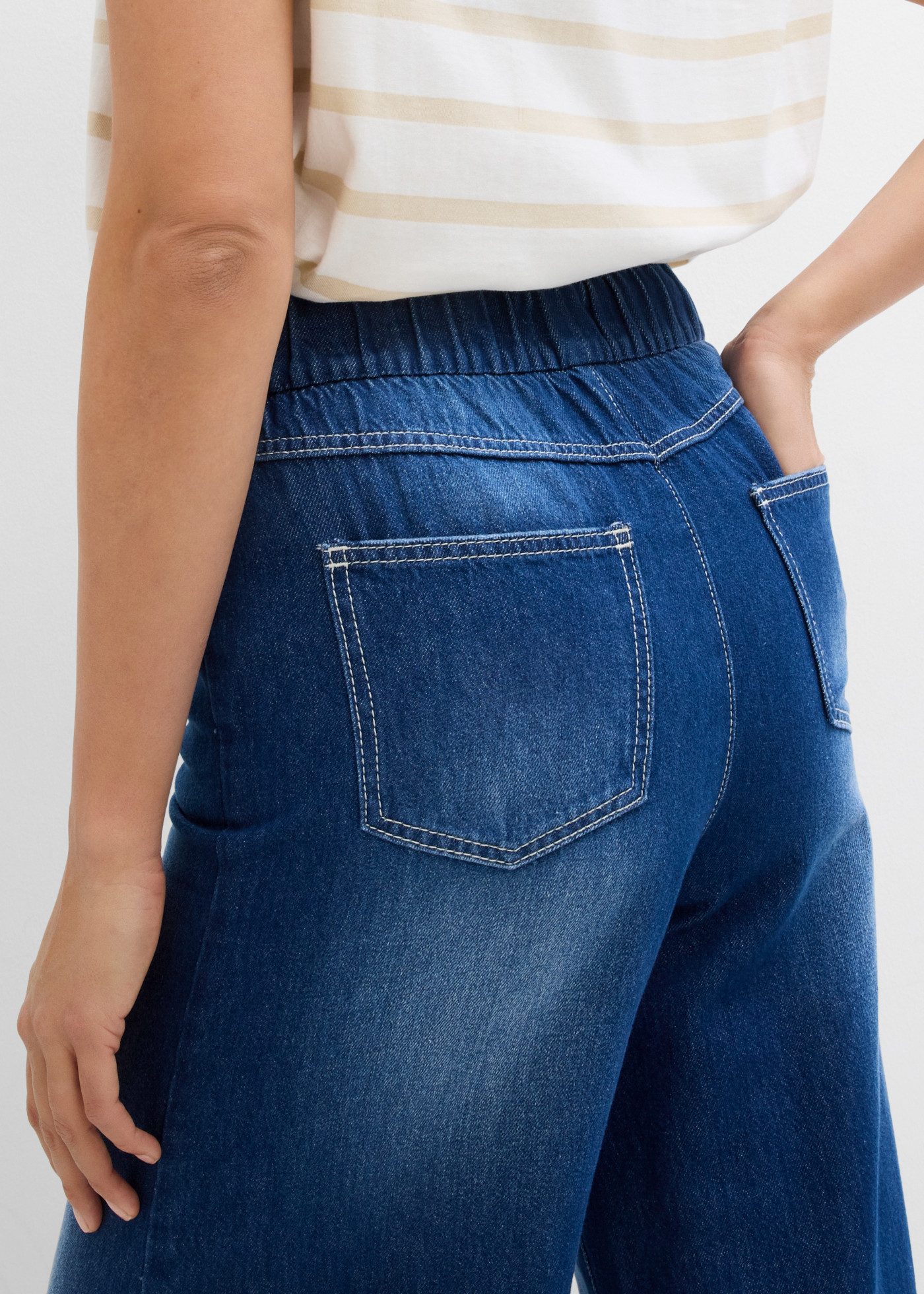bonprix Weite Jeans mit Bequembund, lockere Passform im Loose Fit