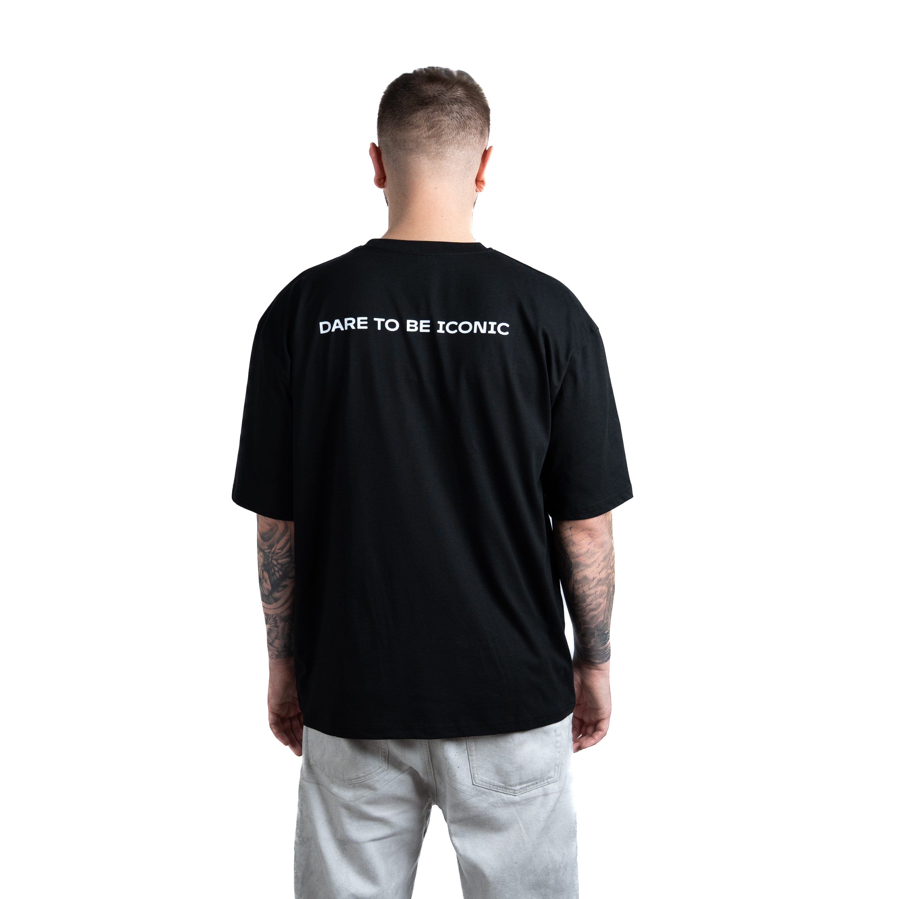 THE ICON LEAGUE T-Shirt Schwarz Heavy Cotton Shirt für Herren & Damen Sportbekleidung & Streetwear Shirt für Erwachsene – unisex tragbar