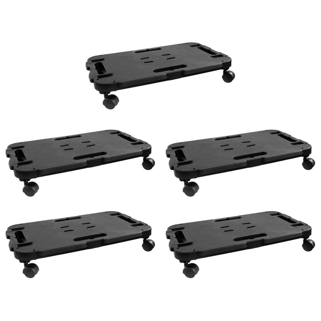 vidaXL Rollwagen Transportroller 5 Stk. Schwarz Polypropylen 200 kg, (5 St)