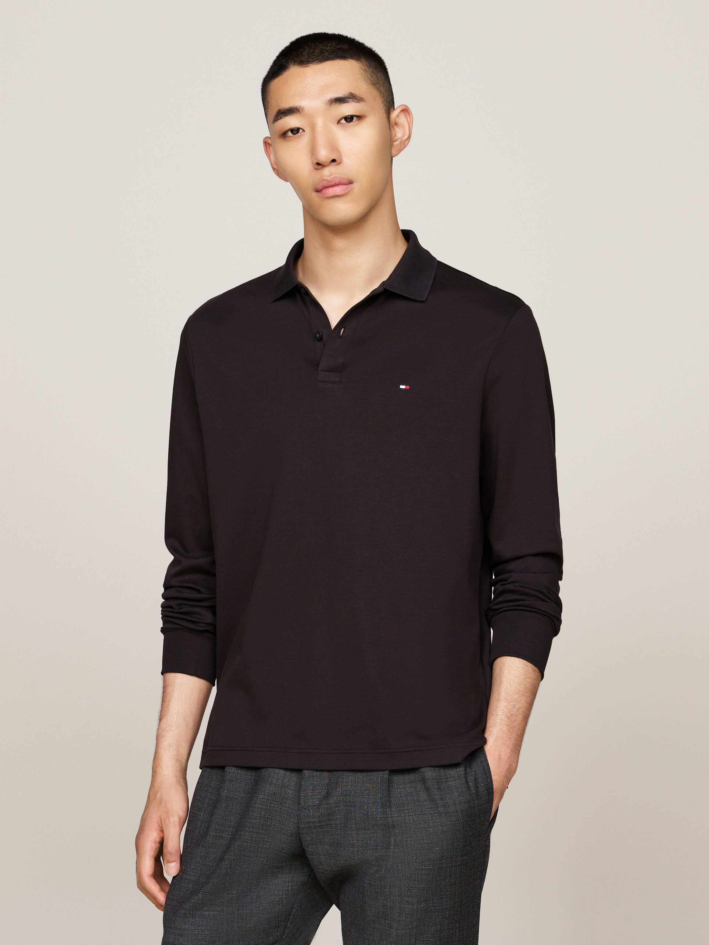 Tommy Hilfiger Langarm-Poloshirt L/S LIQUID COTTON REG POLO mit Jersey und günstig online kaufen