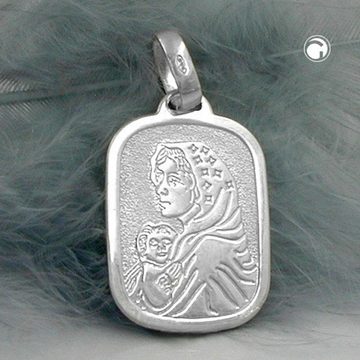 unbespielt Kettenanhänger Anhänger Maria mit Jesuskind 925 Silber inklusive Schmuckbox, Silberschmuck für Damen und Herren