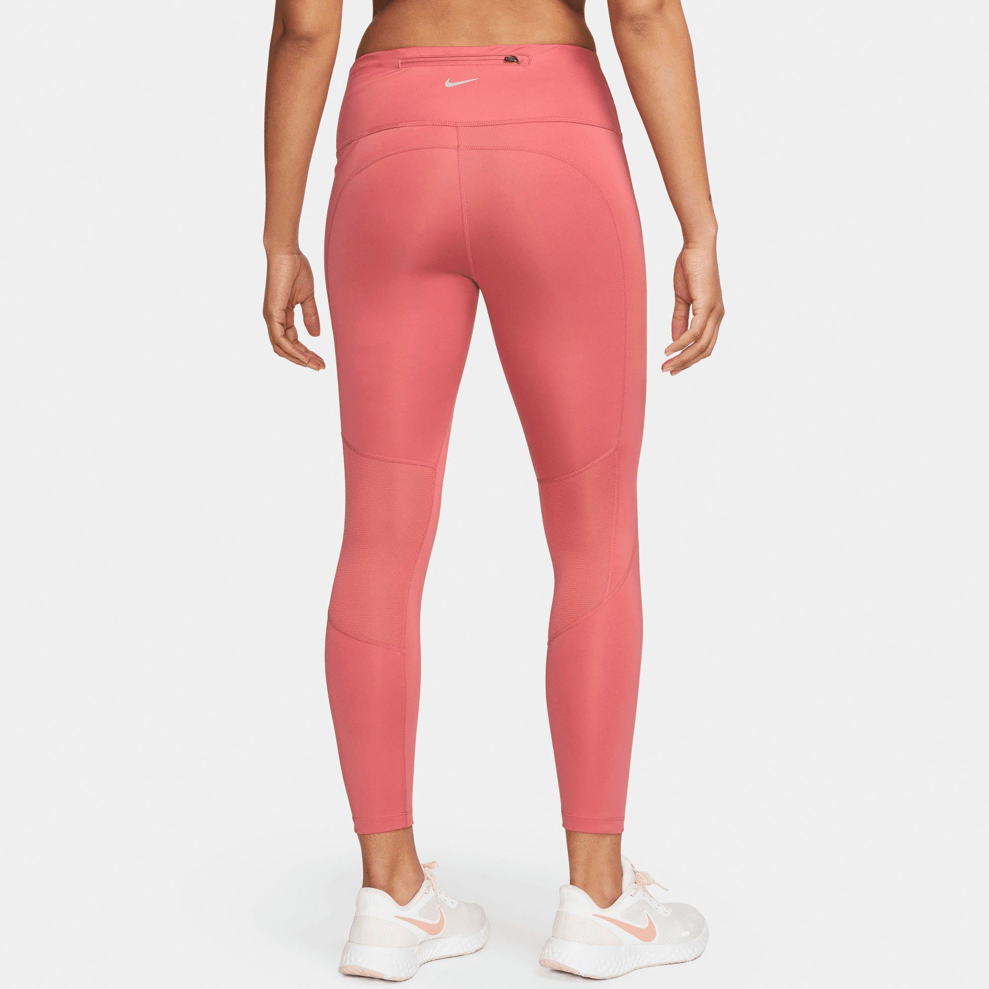 Nike Lauftights Women's / Mid-Rise Dri-FIT rot Leggings Fast