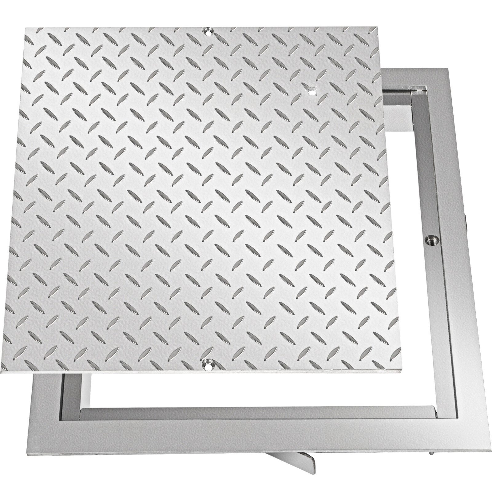 VEVOR Lichtschachtabdeckung Stahl Schachtabdeckung begehbar Silber Öffnungsgröße 50 x 50 cm