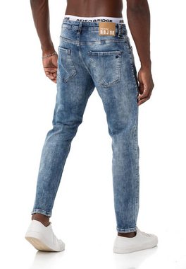 RedBridge Slim-fit-Jeans Jeanshose Antifit Denim Blau W34 L34 Distressed-Look